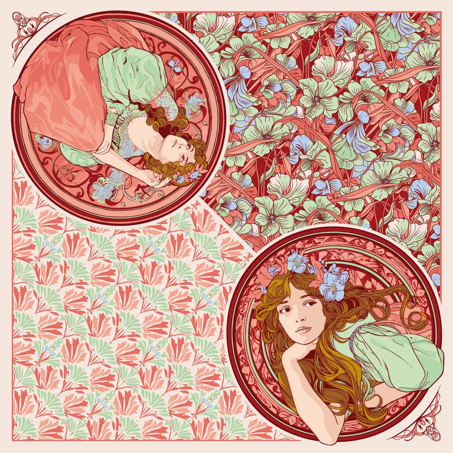Grand Carré de Soie Naturelle 100 x 100 cm - Foulard Soie Femme Imprimé en Sérigraphie - Carré Soie Roulottage Manuel - Soie Satin - Emballage Soigné