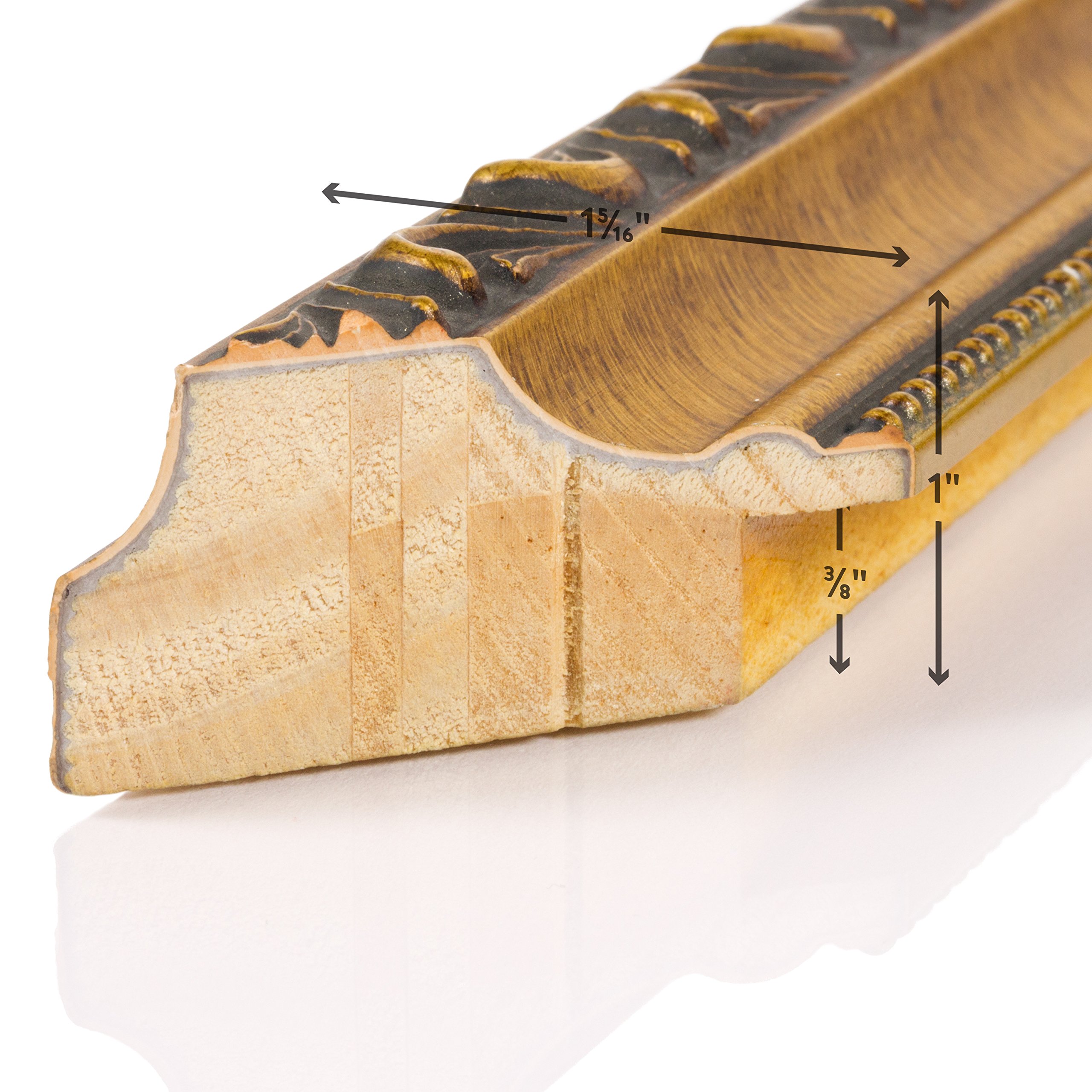 Craig Frames Ancien Ornate, 16 x 20 Inch Antique Gold Picture Frame Matted to Display a 11 x 14 Inch Photo