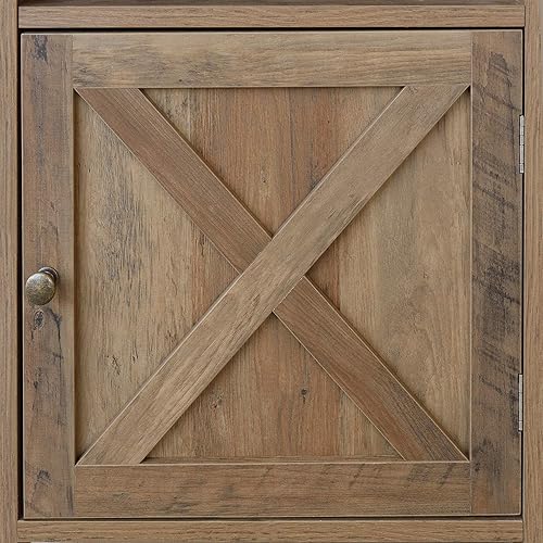 Miniatura 6 de Rainbow Sophia Mesita de noche, mesita de noche de granja con gabinete y estantes, 18 x 18 x 24 pulgadas, roble sombreado