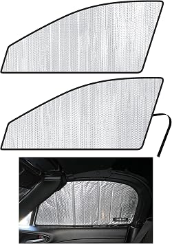 Side Window Front Seat Sunshade Custom Fit for 2017 2018 2019 2020 2021 Fiat 124 Spider, UV Reflector Sun Protection Accessories Set of 2