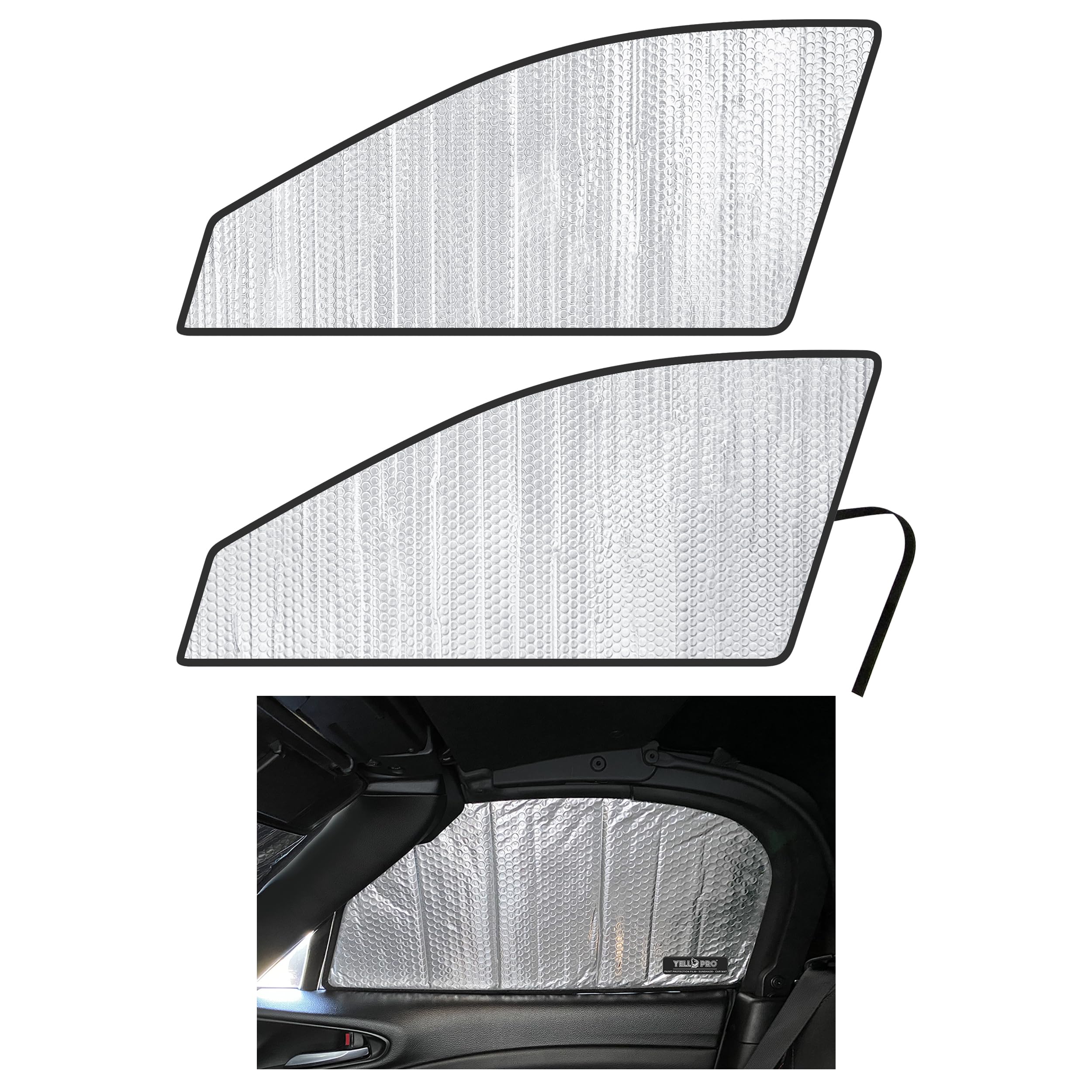 Side Window Front Seat Sunshade Custom Fit for 2017 2018 2019 2020 2021 Fiat 124 Spider, UV Reflector Sun Protection Accessories (Set of 2)