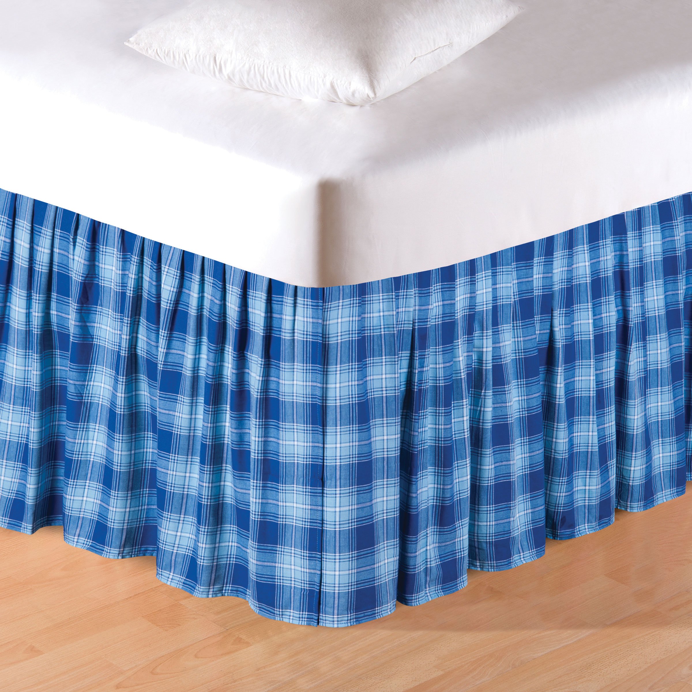 Falda de cama Queen 60x80 cubrecama azul y blanco Fair Winds guardapolvo para somier de 18 "