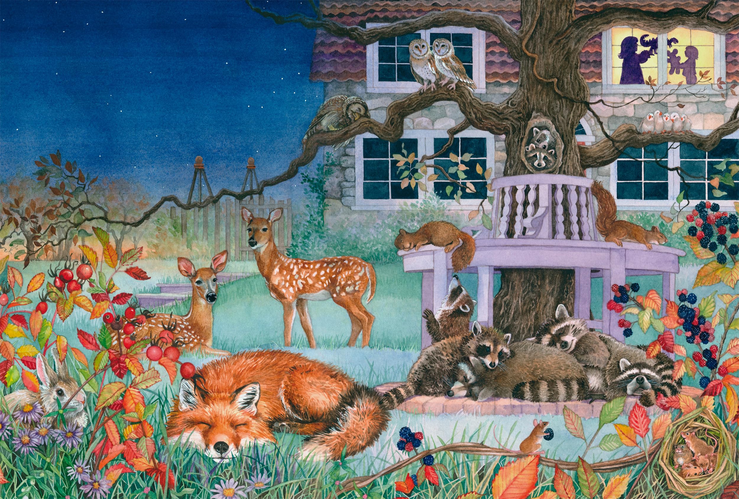 Schmidt Spiele 56575 Night Animal Visit 100 Pieces Children's Puzzle