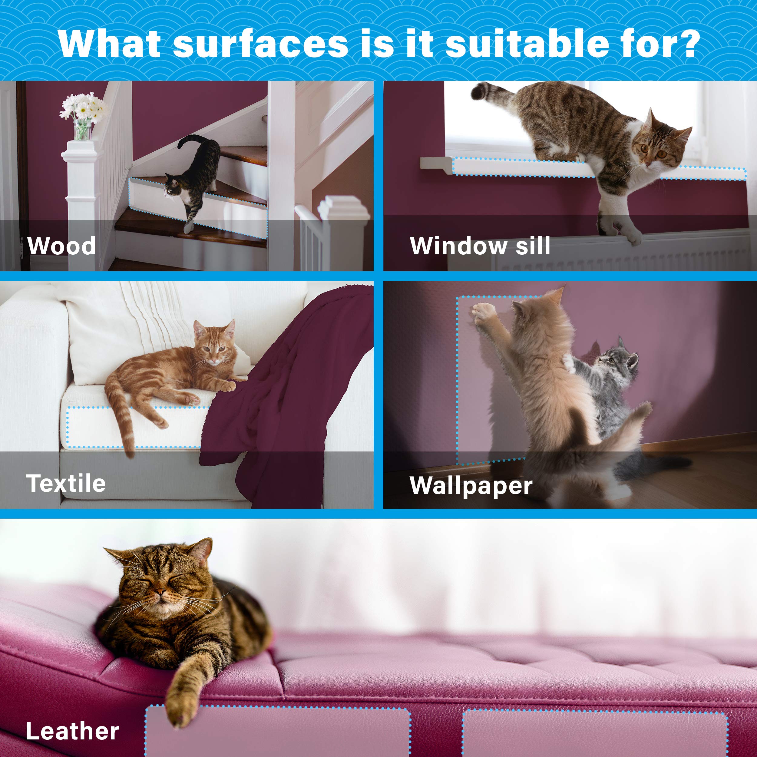 Protector de Muebles para Gatos, 12 Hojas, Protector de sofá para Gatos, protección de Muebles contra arañazos de Gatos, Protectores de arañazos para Muebles, Protector de sofá