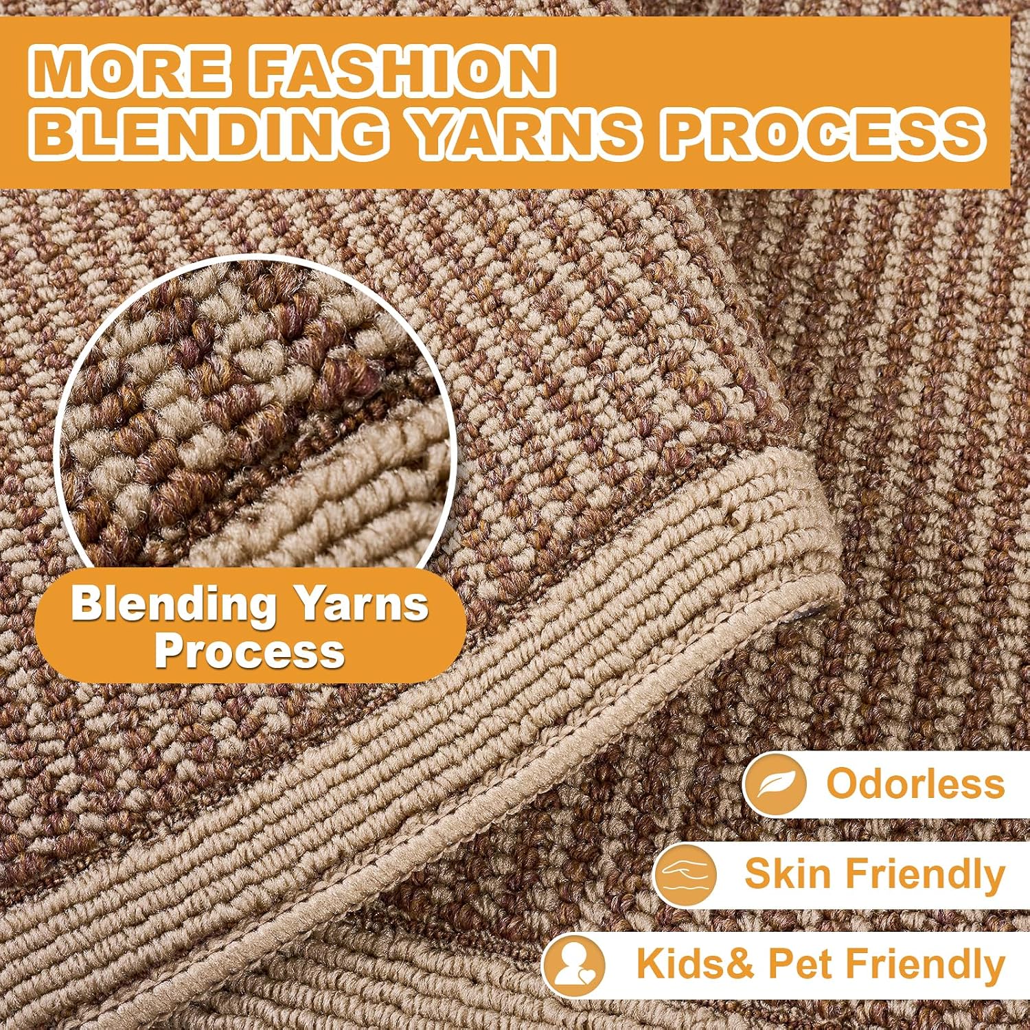 Kitchen Rugs Set of 2, Non Slip Absorbent Washable Floor Mats Kitchen Runner Rugs, Half Moon Standing Runner Rug for Kitchen Sink and Laundry, 20"x32" + 20"x48", Brown