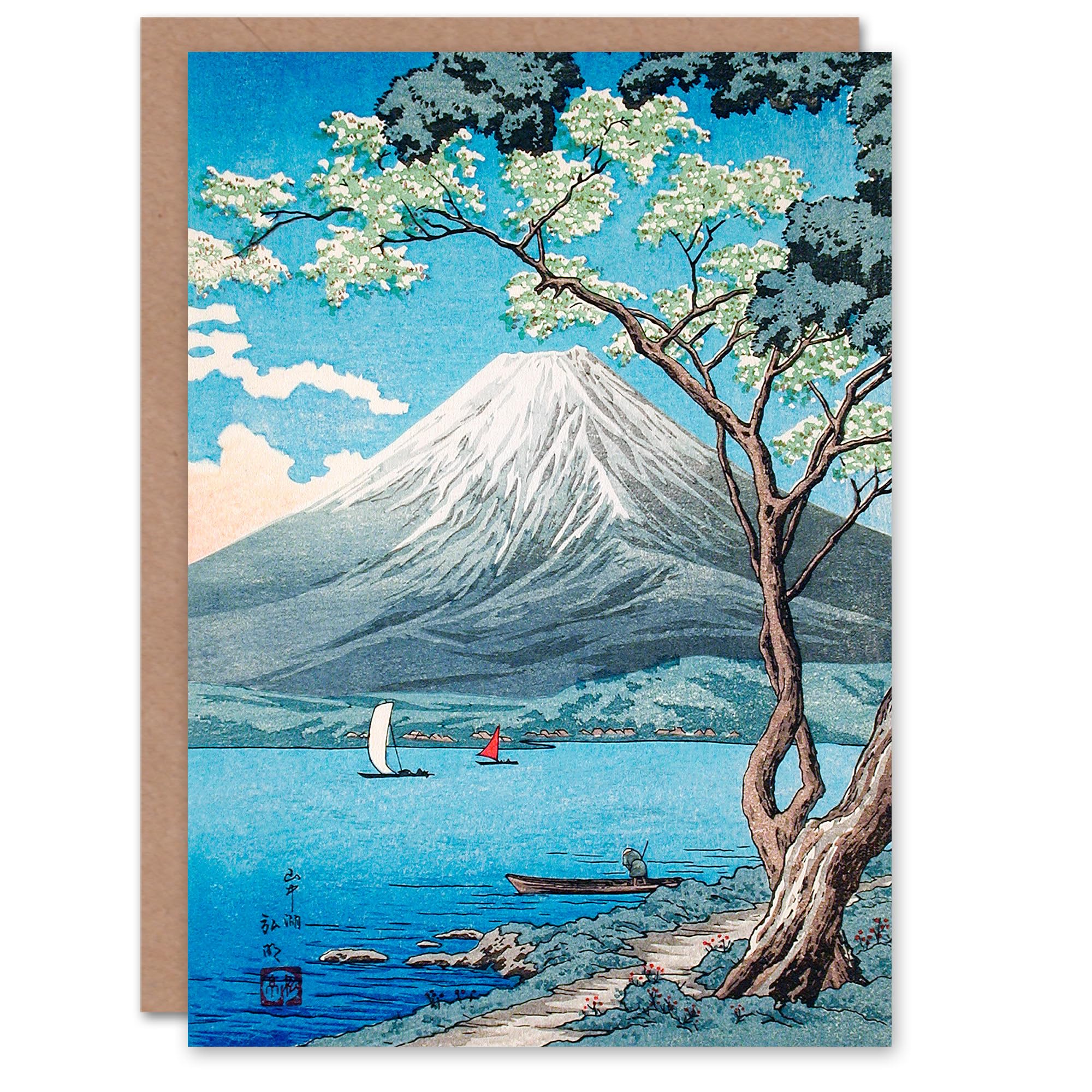 Artery8 Hiroaki Takahashi Art Card Mount Fuji From Lake Yamanaka