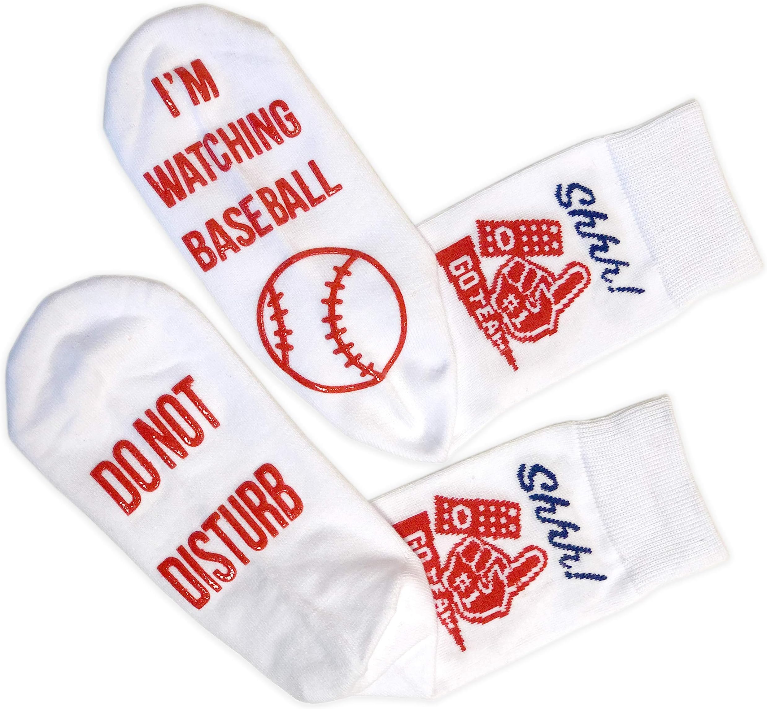 American Sports Novelty Socks - Funny Calf Lounge Socks - Great Gifts For Sports Fans - Ice Hockey, Baseball, Basketball, American Football