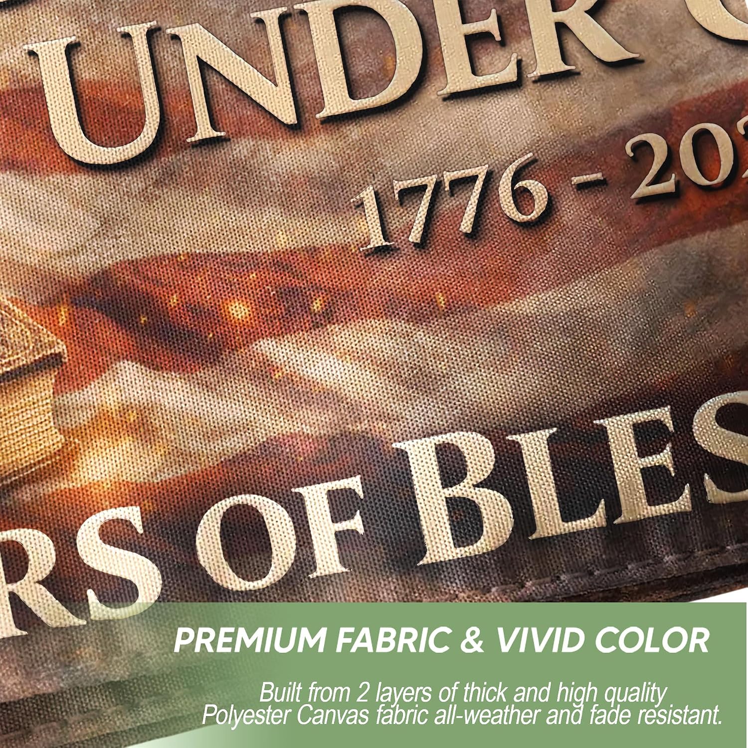 One Nation Under God Flag, Religious House Flag, 250 Anniversary Usa Flag 36x60 Inch, God Bless America Yard Sign, Front And Back Print, Patriotic Cross Design, 250th Anniversary Banner 2