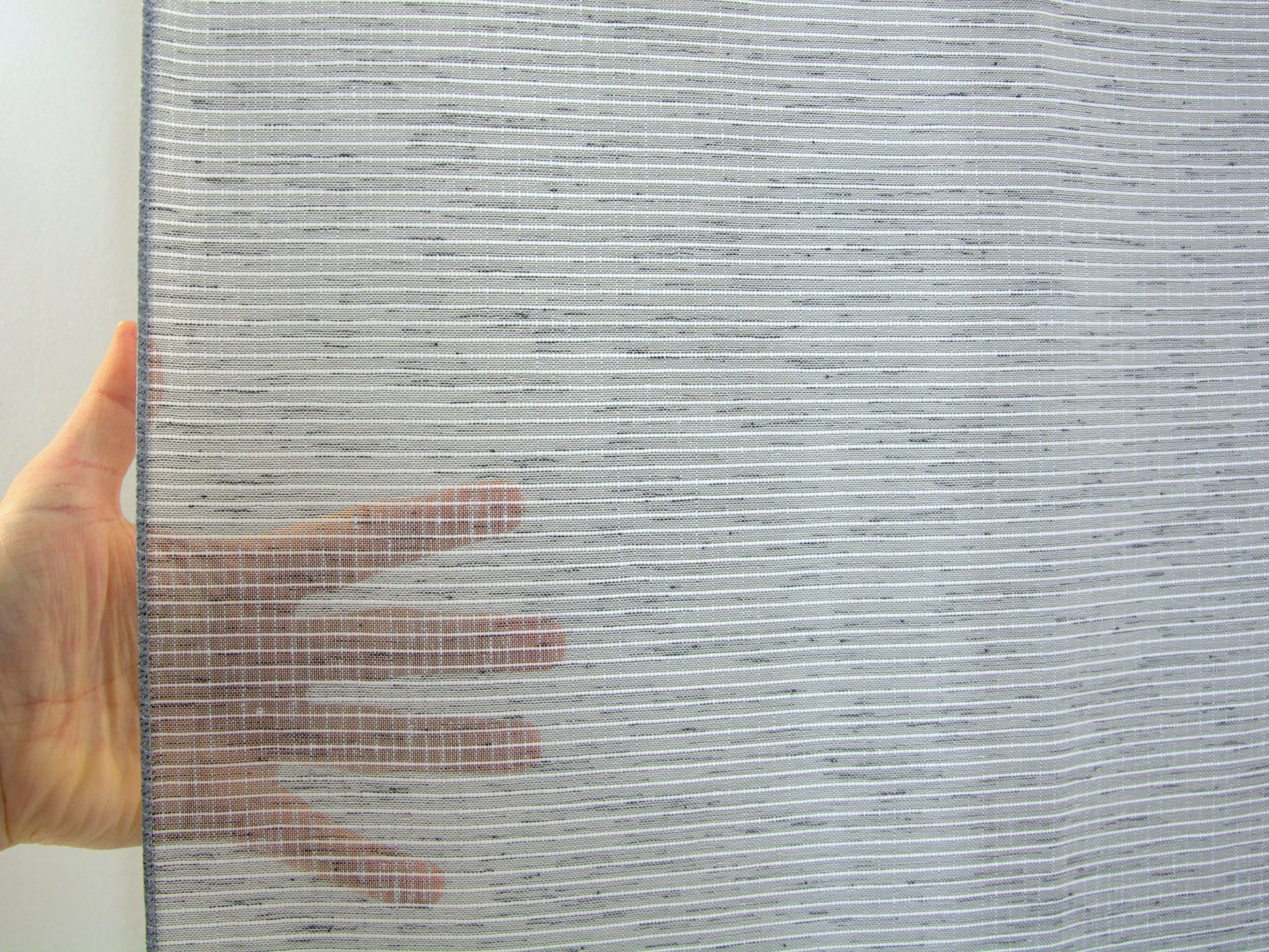 Design Mini Flächenvorhang Set grau kariert | 4050-04 | 4 Teile | Scheibengardine Gesamtbreite 120cm (4x30cm) Höhe 80/60/40/80cm |