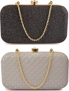 AILTINO Handicraft Beautiful Bling Box Clutch Bag Purse For Bridal, Casual, Wedding Price In India