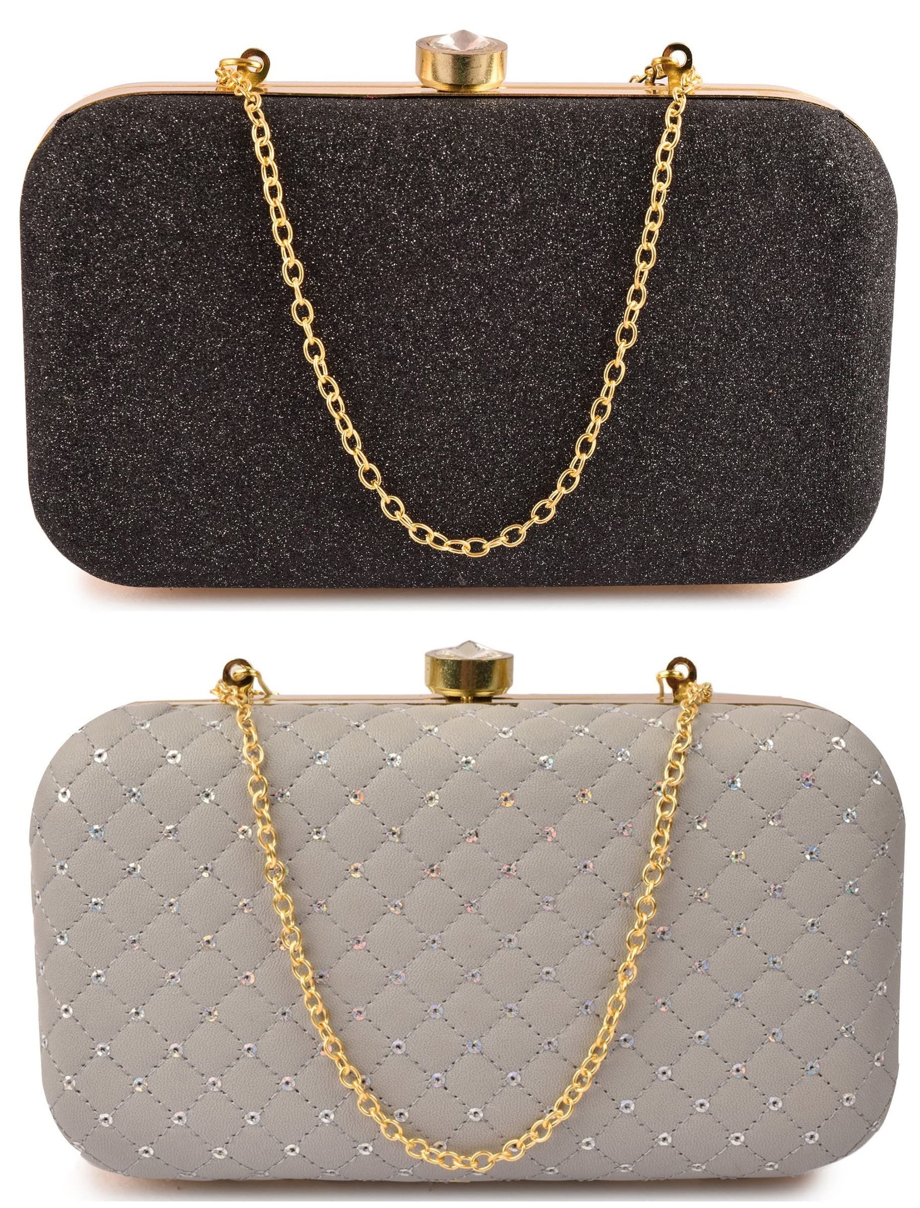 AILTINOHandicraft Beautiful Bling Box Clutch Bag Purse For Bridal, Casual, Wedding