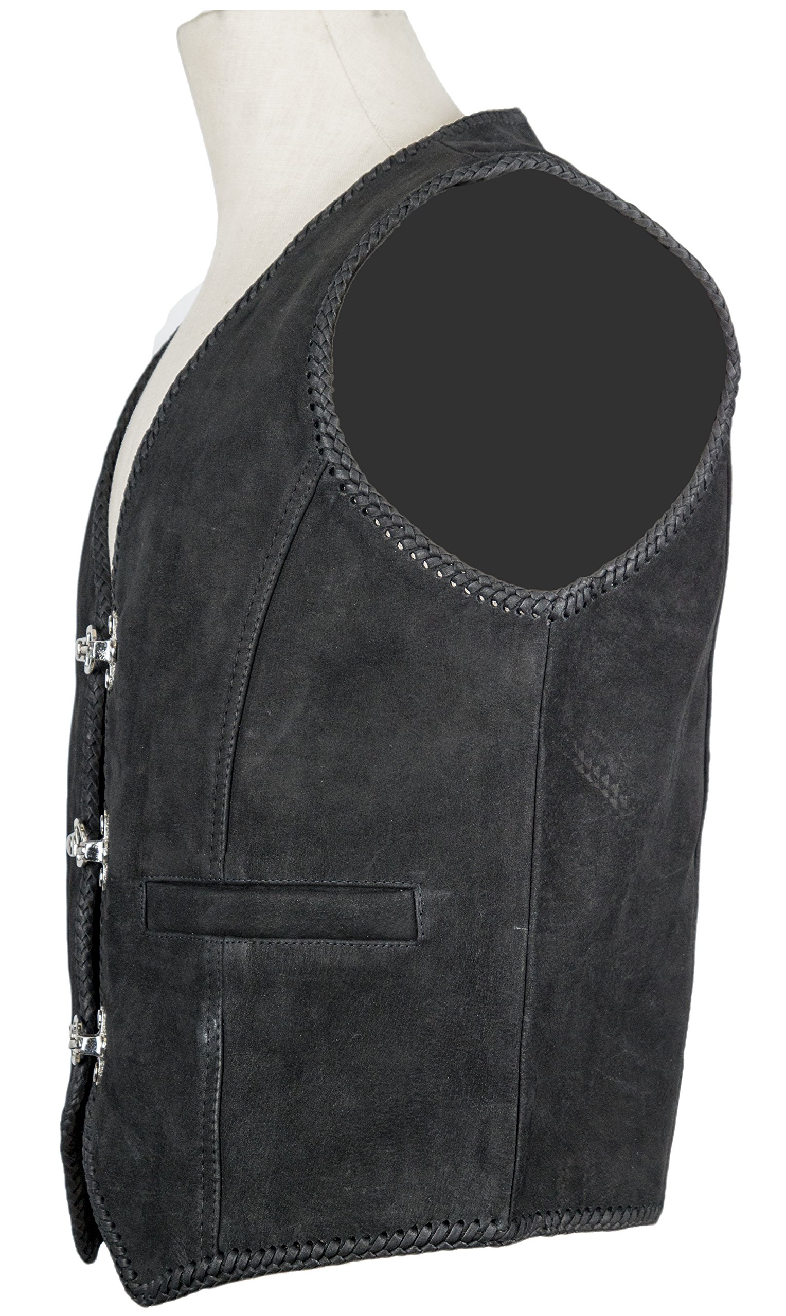 Gilet pelle Biker Svezia large nero