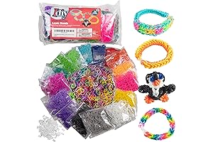 4800-Piece Red Loom Rubber Bands Kit