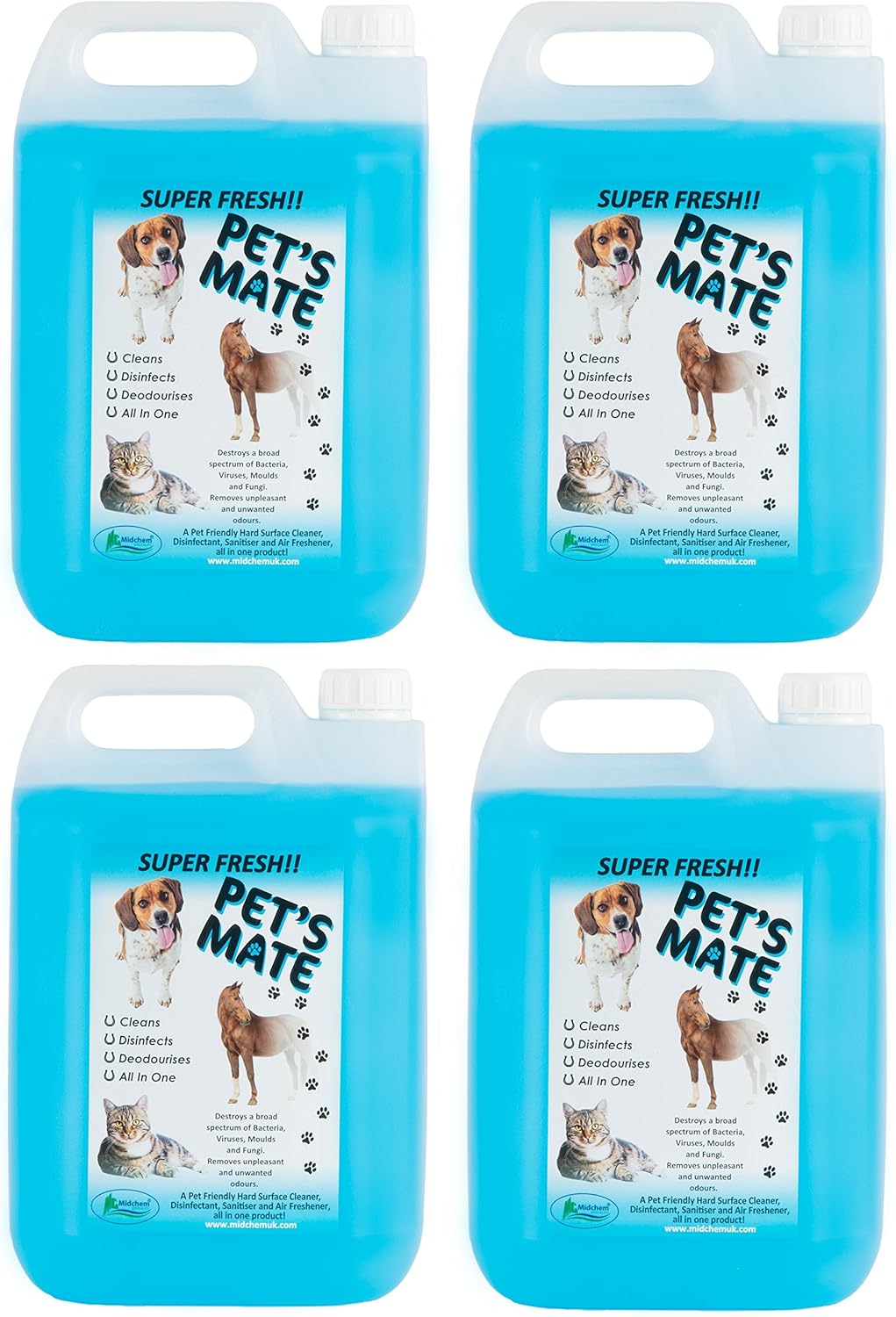 4 x 5L Alpine Fresh Pet Cattery Kennel Chicken Coop Disinfectant