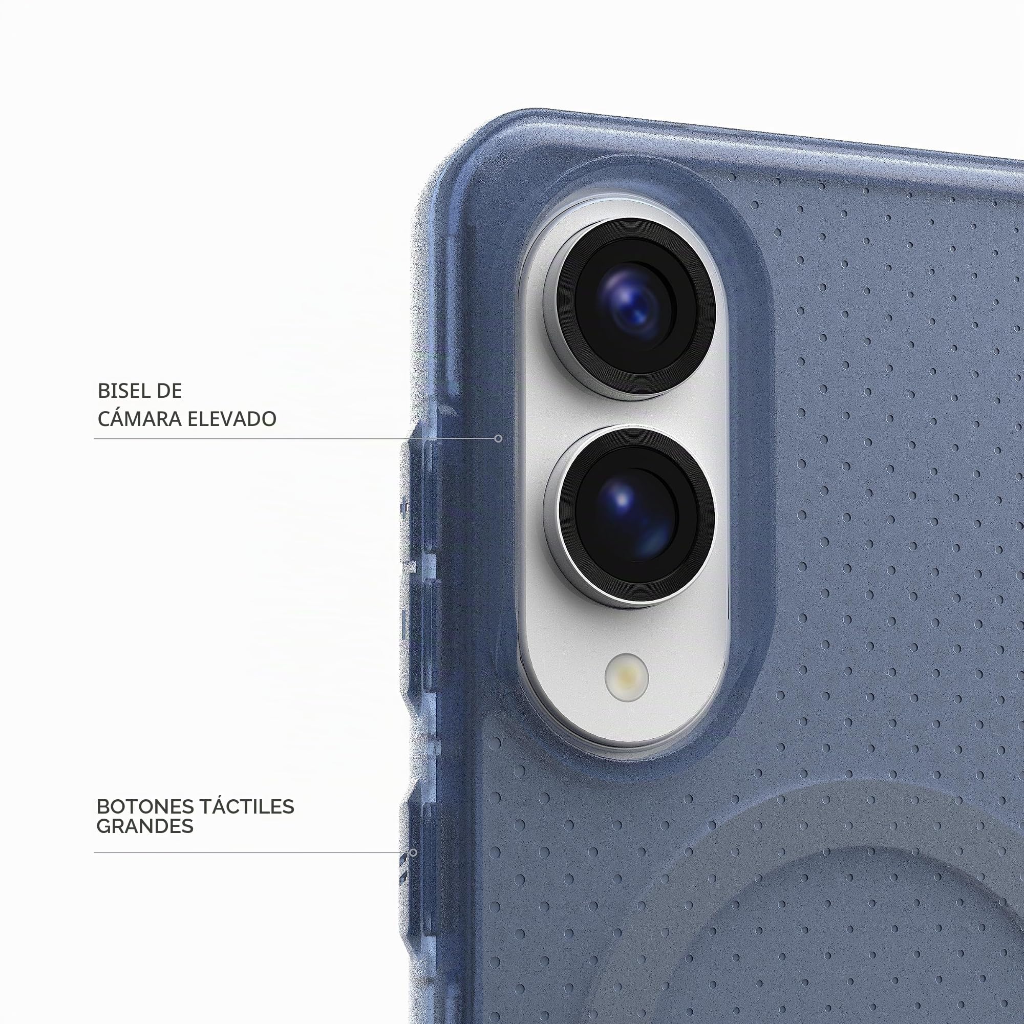 Urban Armor Gear Dot Case Samsung Galaxy S25 Edge Funda (Anillo magnético, Designed for Samsung Certificado, Carga inalámbrica Compatible) Cloud (Azul Transparente)