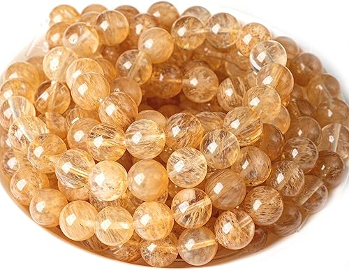 Cuentas redondas sueltas de cristal de cuarzo transparente para bricolaje pulseras y collares, joyería de HIXHRO 60 piezas con hilo elástico