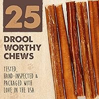 Vista 4 de Mighty Paw Naturals Bully Sticks para perros, masticables de carne de res alimentada con pasto. Palitos para mascotas para perros grandes, razas