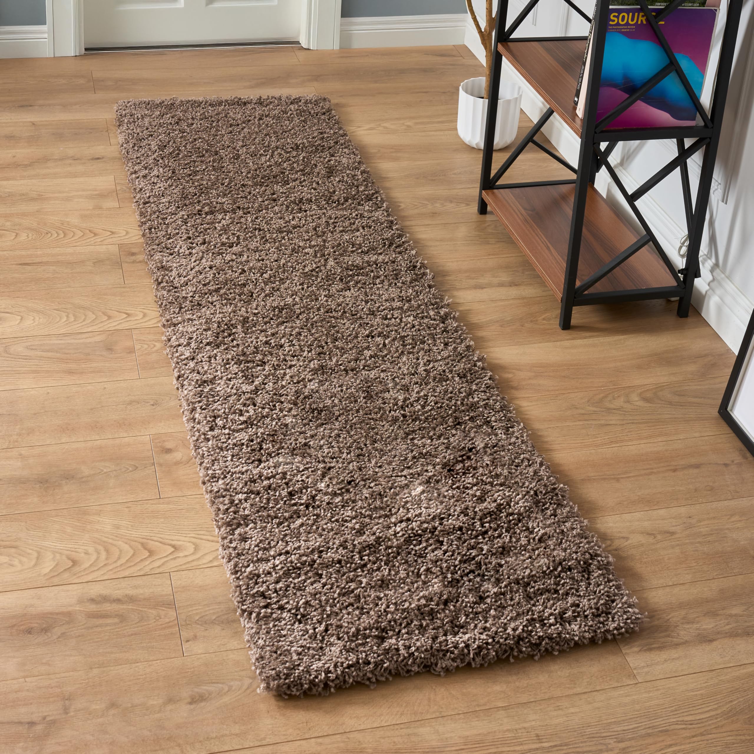 Bravich Navy Blue Shaggy Rug 80 x 150cm (2'7" x 4'11") 5cm Pile Medium Thick Fluffy Living Room Hessian Backed Washable — view 93