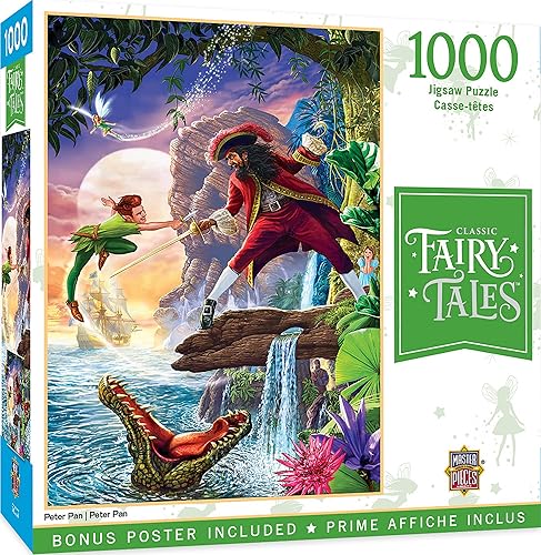 MasterPieces Rompecabezas de 1000 piezas para adultos, familia o niños, Peter Pan - 19.25 x 26.75 pulgadas