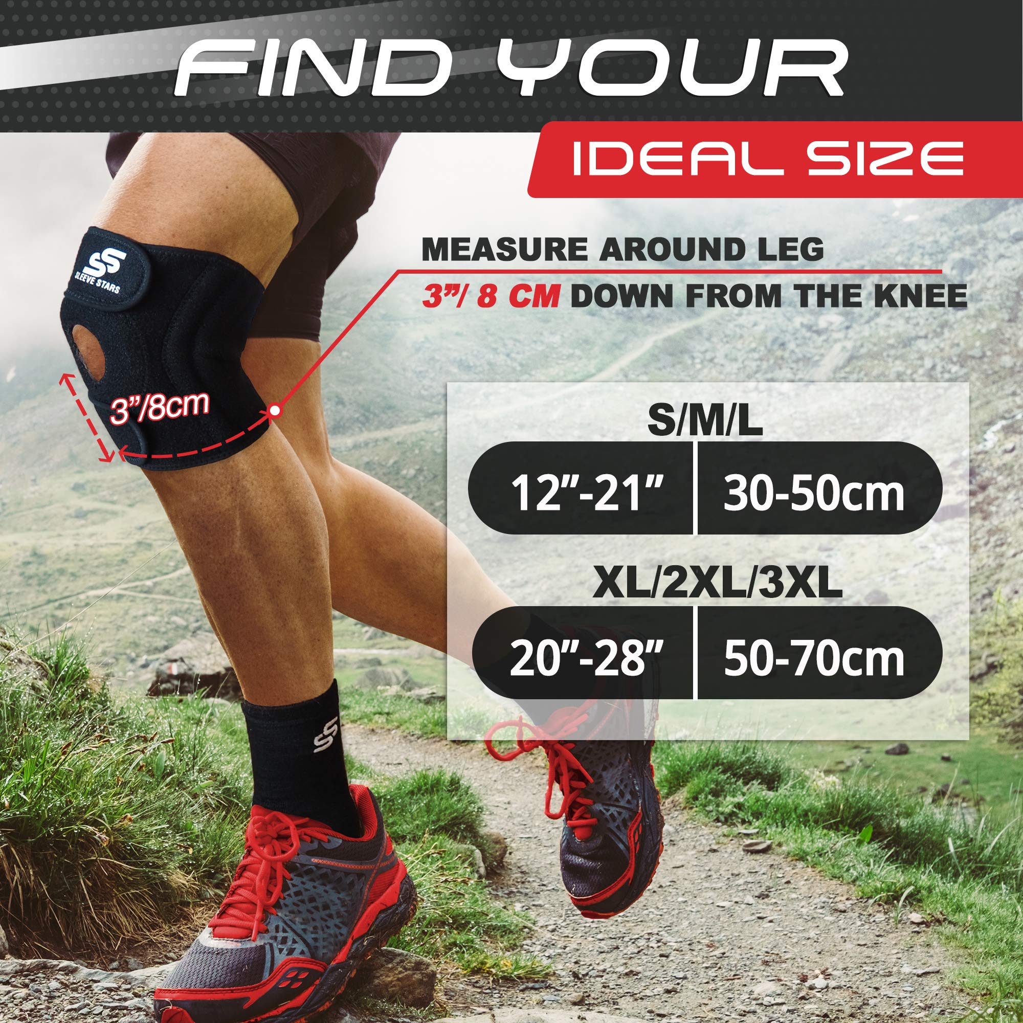Sleeve Stars Knee Brace, Knee Compression Support for Women, Men & Teen, Exercise Knee Brace for Sleeve Stars Knee Brace, Knee Compression Support for Women, Men & Teen, Exercise Knee Brace for