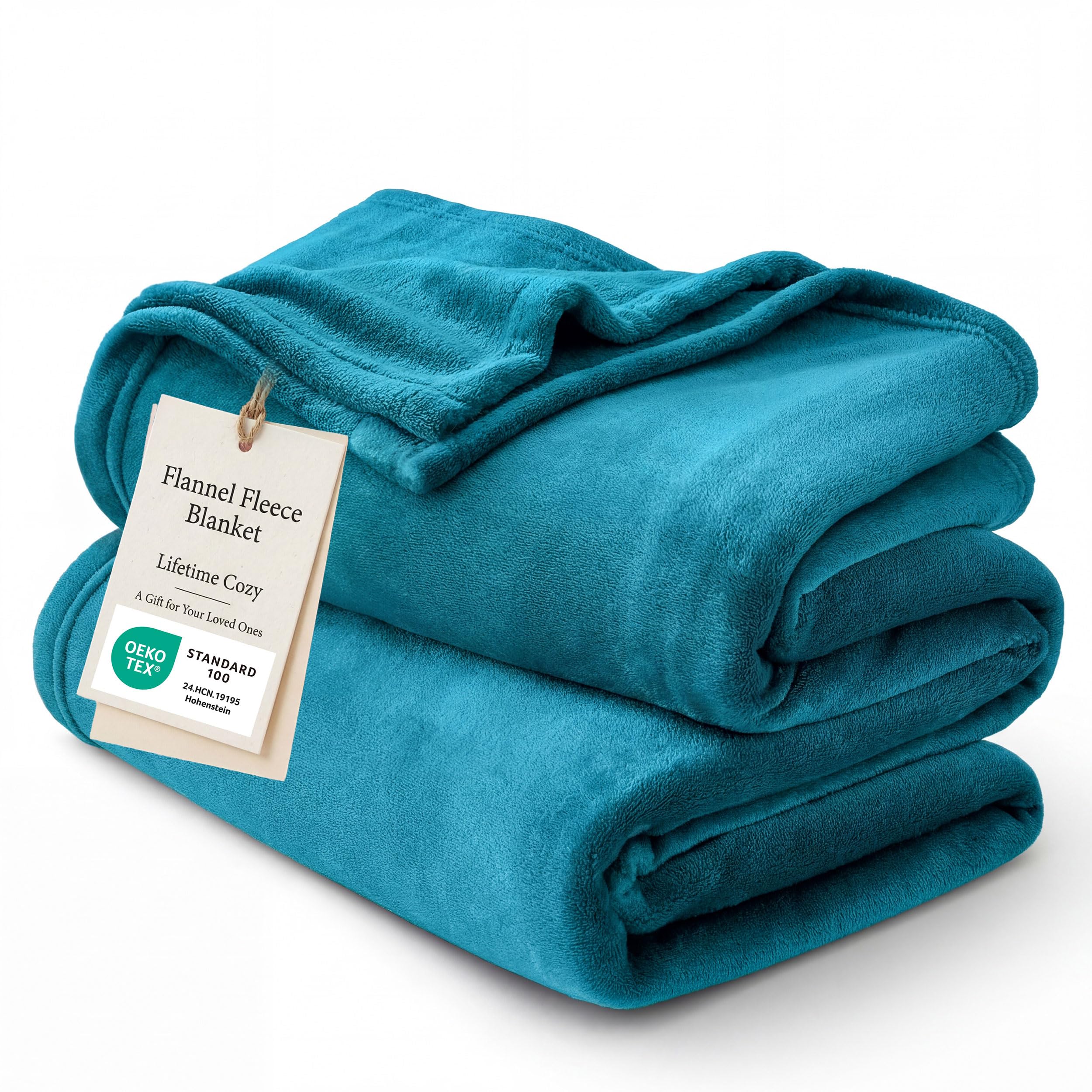 Bedsure GentleSoft Bedding Fleece Blanket for Girls and Boys - Soft Cozy Cute Small Throw Blankets for Travel, 43x55 Inches,Teal Blue