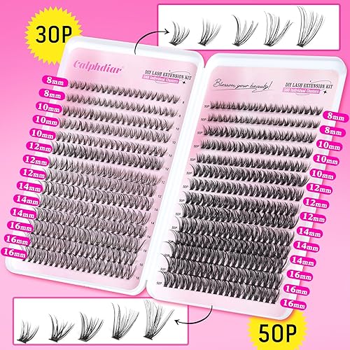 Miniatura 10 de 560 extensiones de pestañas individuales en racimo 30D y 50D, extensiones de pestañas naturales en racimo de 0.315-0.630 in Calphdiar