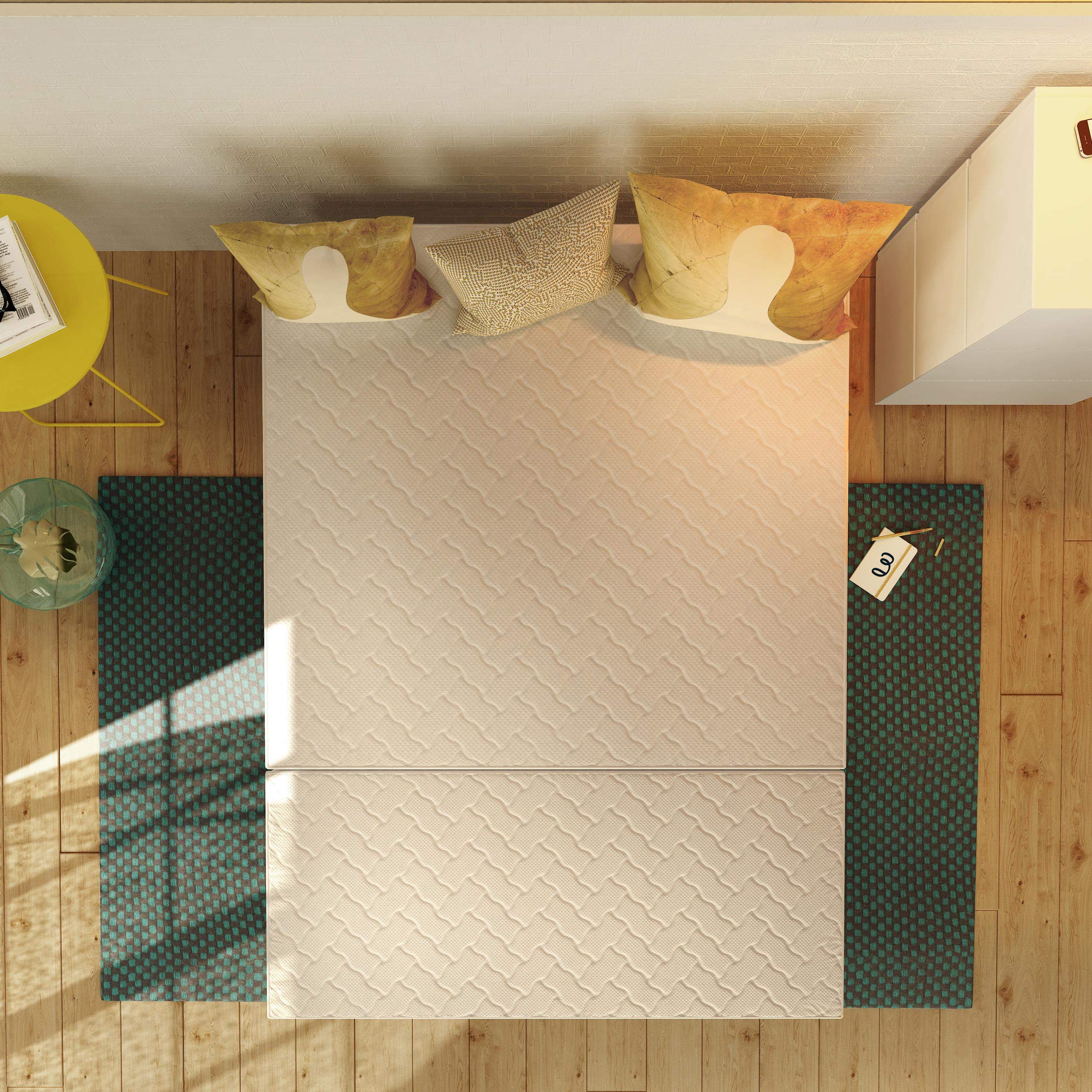 Baldiflex Materasso per Divano Letto Brio Pronto Letto, con Piega su Seduta, Ortopedico, ergonomico, Anallergico, 160x190x10cm