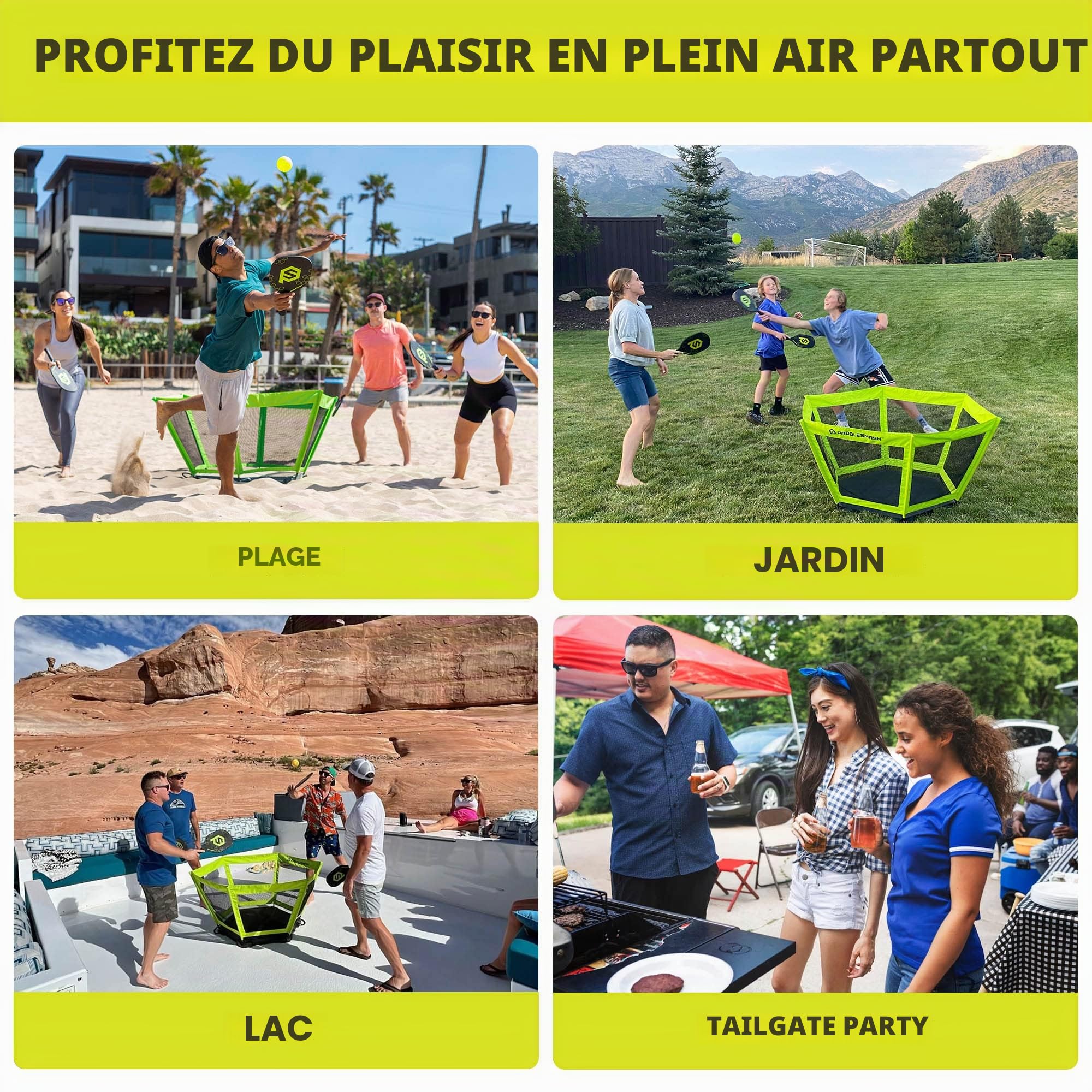 PaddleSmash - Jeux de plein air, de jardin et de plage pour les adultes et la famille, parfait pour le jardin, la plage ou lors d’un pique-nique.