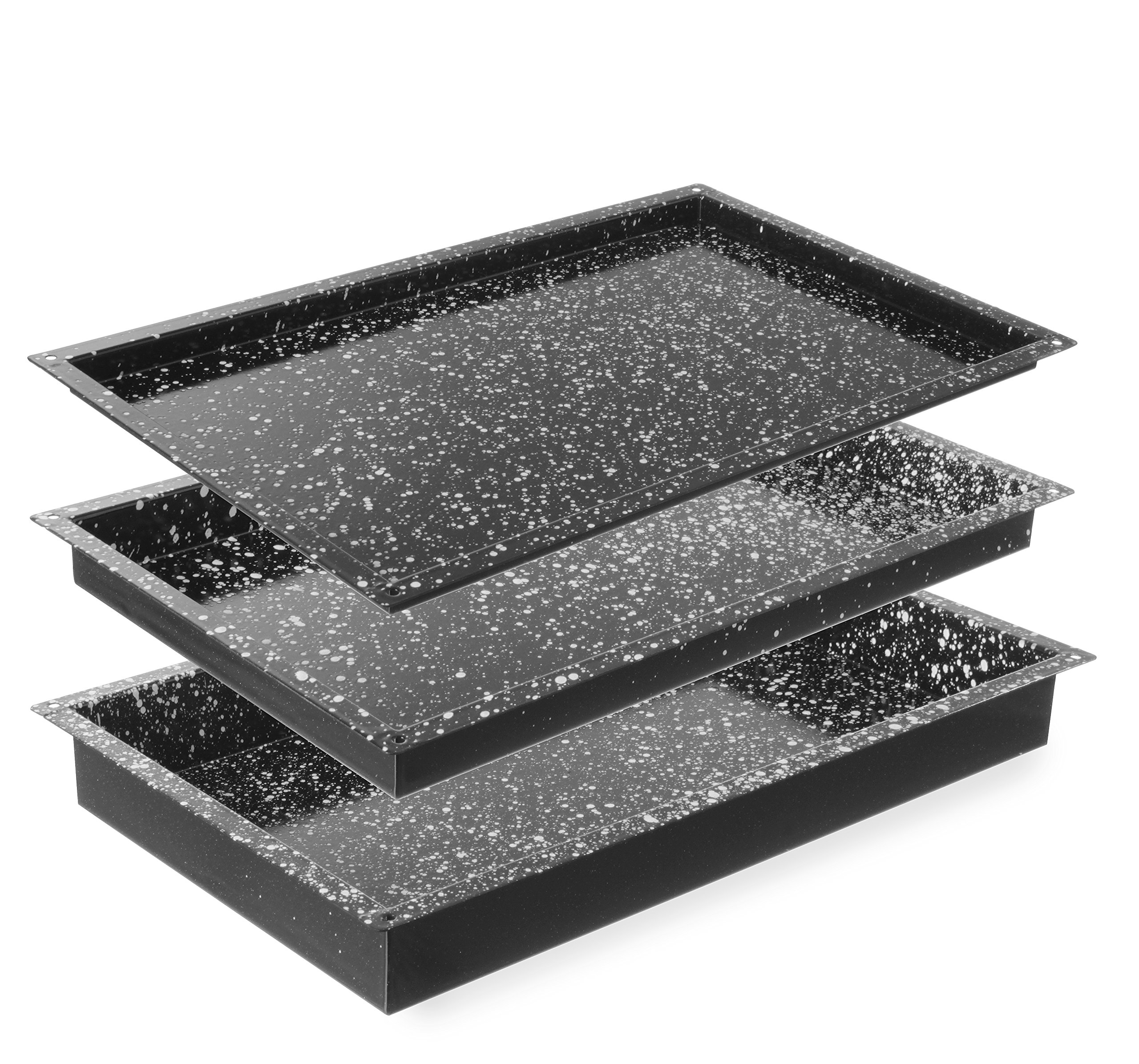 HENDI Bandeja GN 1/1, recubrimiento antiadherente de mármol, recipiente CONVECTOMAT CLASSIC, contenedor GN, resistente hasta 300°C, apta para hornos, 530x325x(H) 40mm, acero esmaltado