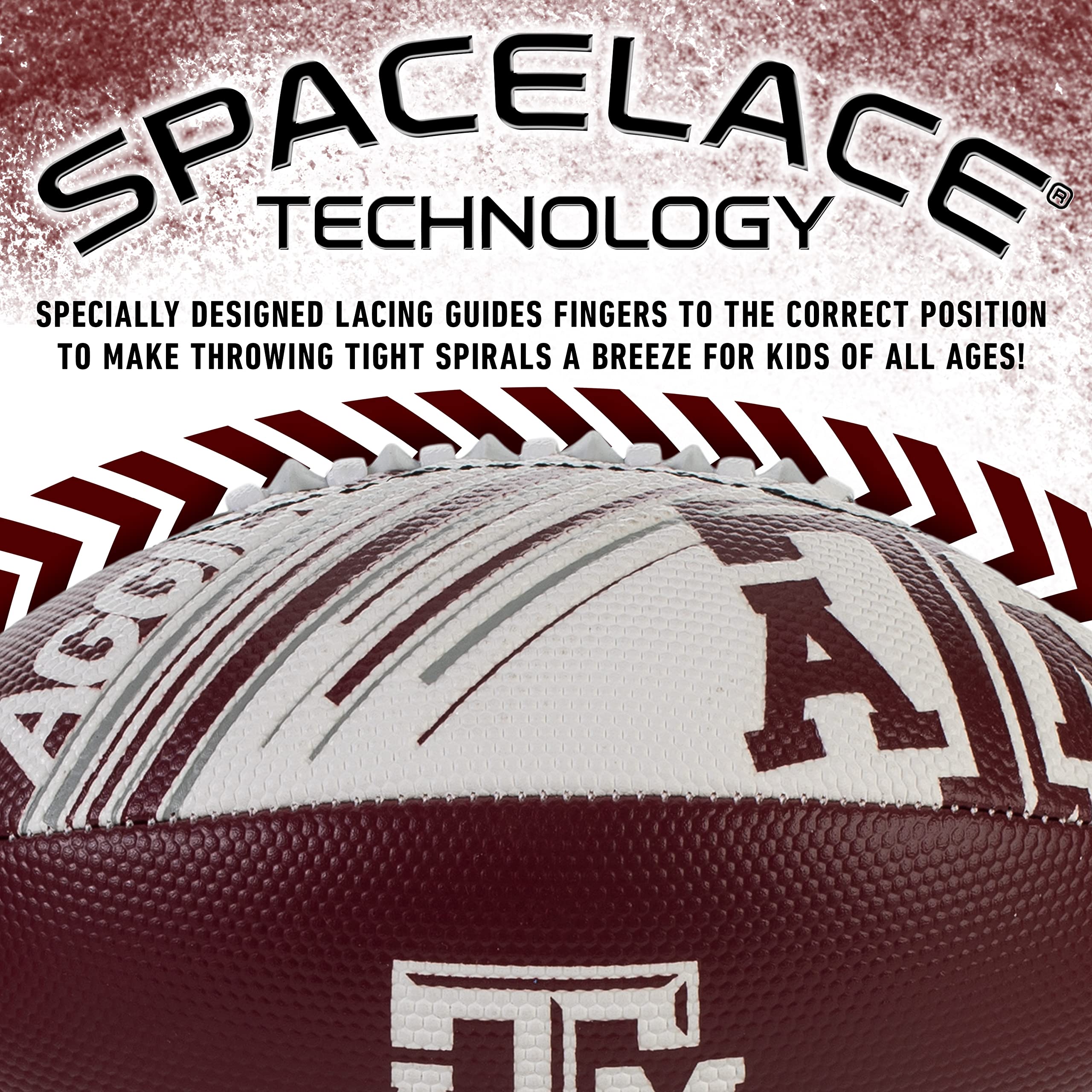 Franklin Sports Texas A&M Aggies Football - Youth Mini Football - Balón de fútbol de 8,5 Pulgadas - SPACELACE Easy Grip Texture niños