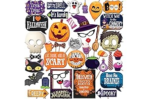 Complete Halloween Photo Booth Props Kit - Embellish Your Spooky Celebrations with...