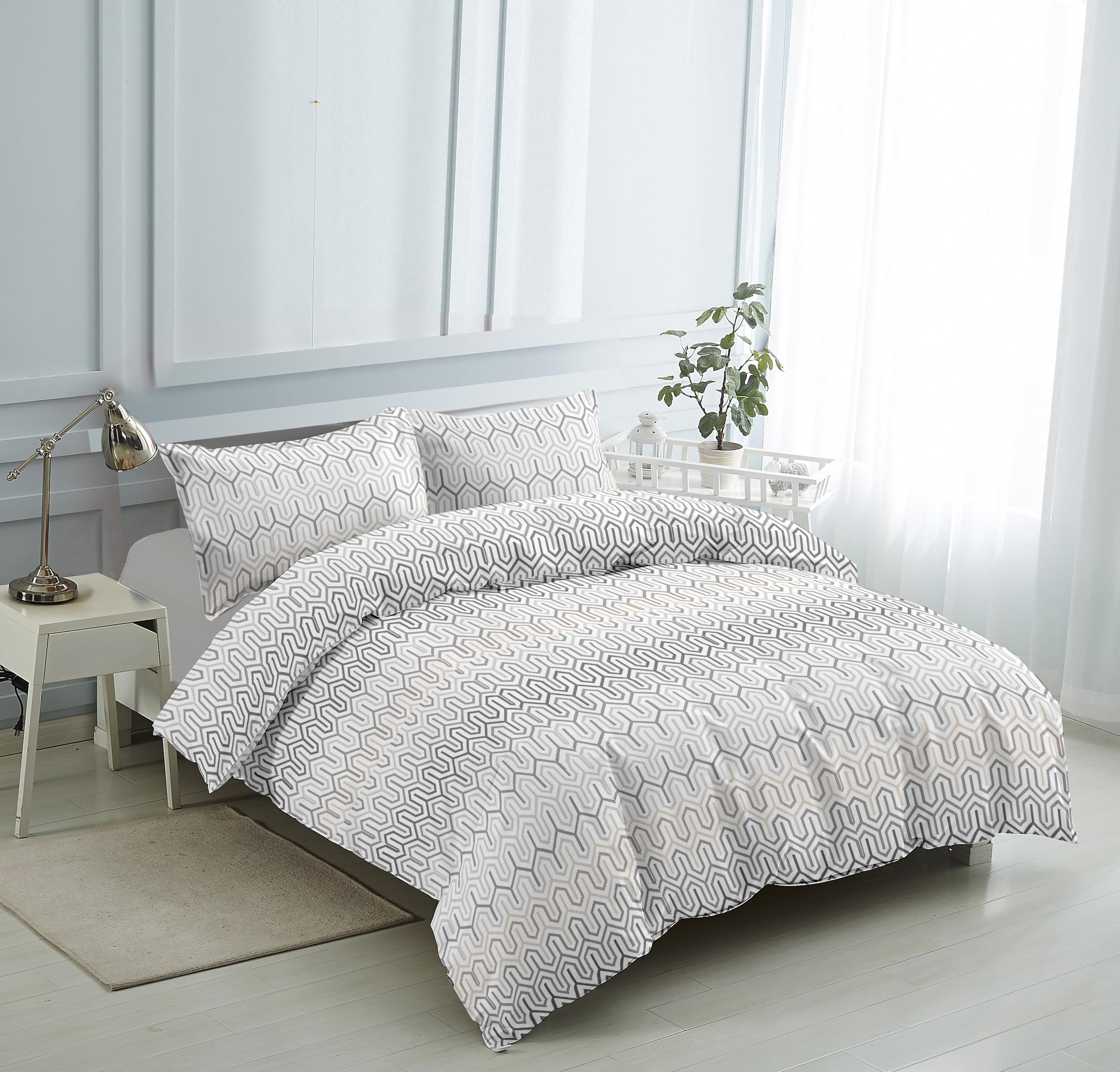 Etrexonline Juego de Funda Nórdica 3 Piezas Cama 135 Microfibra Extra Suave Transpirable - 1 Funda Edredón 220x220 cm y 2 Fundas de Almohada 50x70 cm (Eucalipto) — view 45
