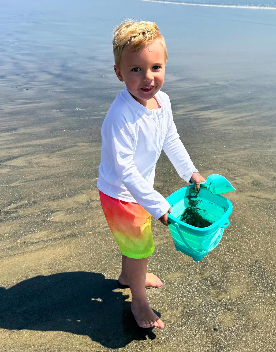 Boys Toddler Rash Guard Long Sleeve UPF 50+ Sun Protection Lightweight Swim Shirt for Baby Kids - Image 2