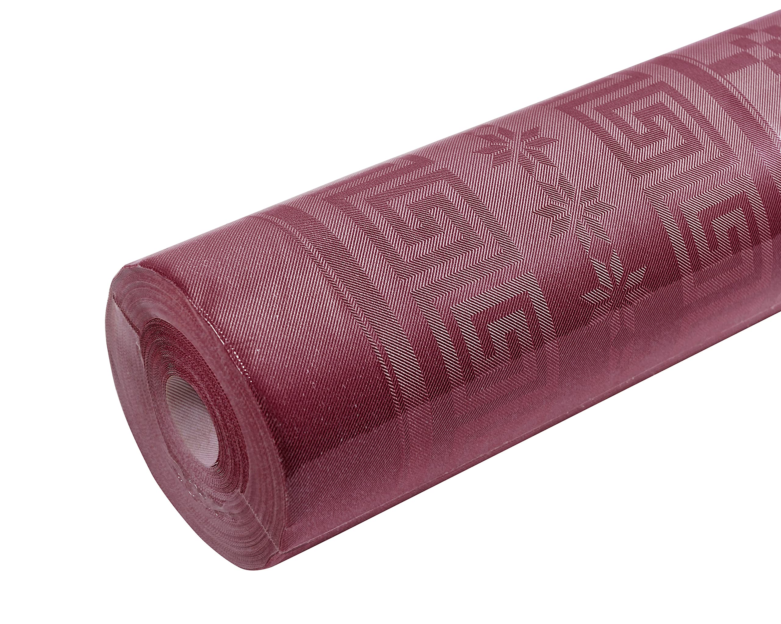 Pro Nappe - Ref R480622I - Mantel de Papel Damasco desechable en Rollo 6 M de Largo X 1,20 M de Ancho - Color Burdeos - Papel Damasco con Estampado Universal Chic y clásico - Caja de 12 Rollos