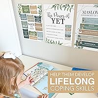 Vista 7 de Hadley Designs 9 pósteres de salud mental para el aula, 11 x 14 pulgadas, decoración de oficina de consejero escolar, póster de mentalidad de poder