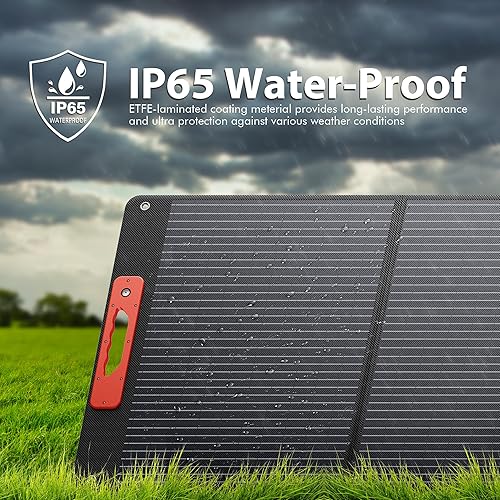 Miniatura 5 de Paneles solares portátiles de 240 W para estación de energía, guía de ángulo solar, cargador de panel solar plegable ETFE monocristalino con QC3.0