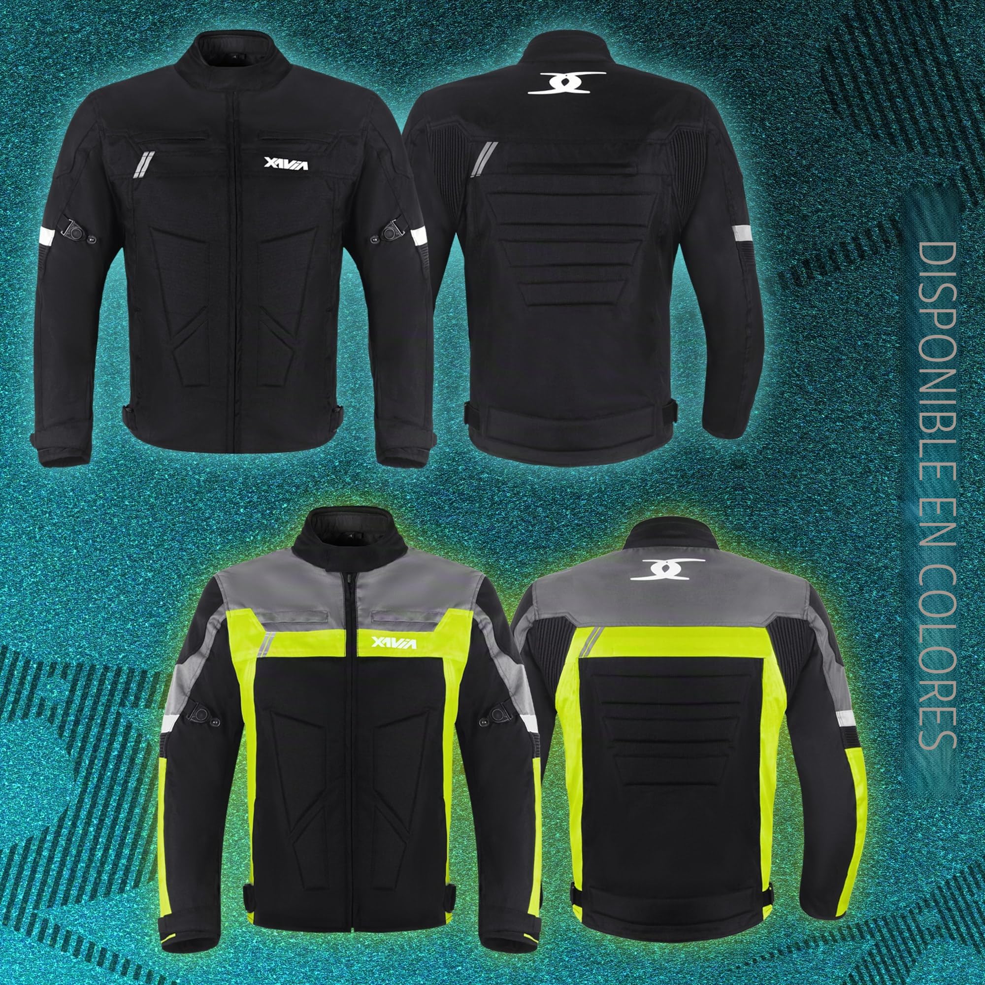XAVIA GALE Chaqueta De Moto Para Hombre - Chaqueta De Moto Impermeable Y Ventilada Con Protección De Nivel 2 | Para Todas Las Estaciones