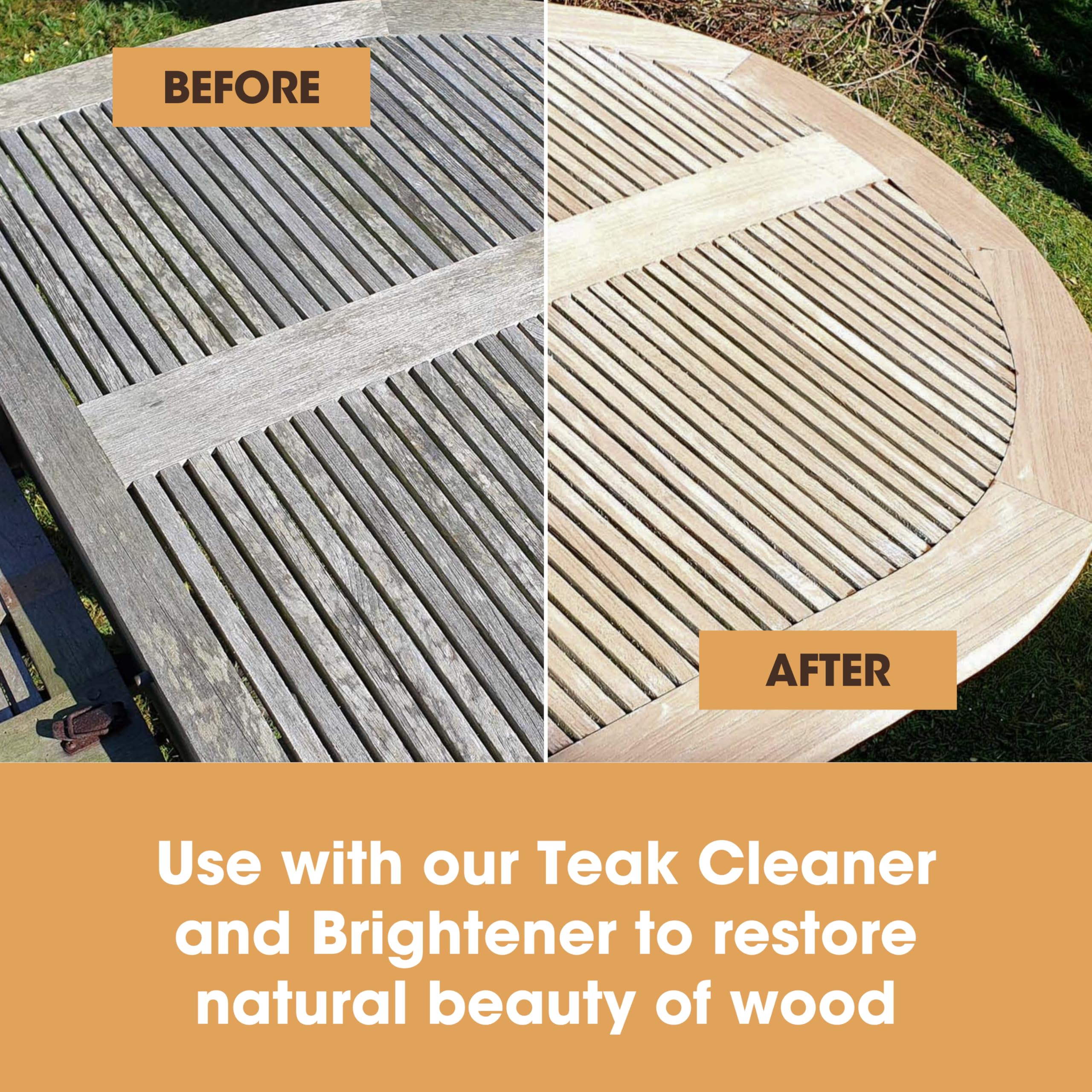 Furniture Clinic Exfoliante de teca – Depurador grande de acero inoxidable para limpiar toda la madera exterior