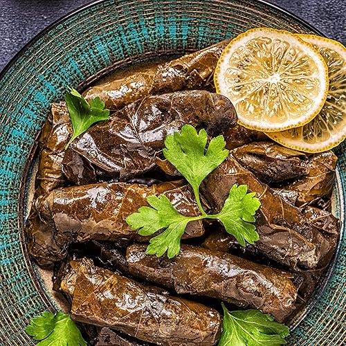 Miniatura 3 de Med Cuisine Dolmades (SVL) 4.4 lbs X 6 - Hojas de uva rellenas con arroz 4.4 libras - 60 unidades x 6  Premium, grande (70 oz), rollos veganos