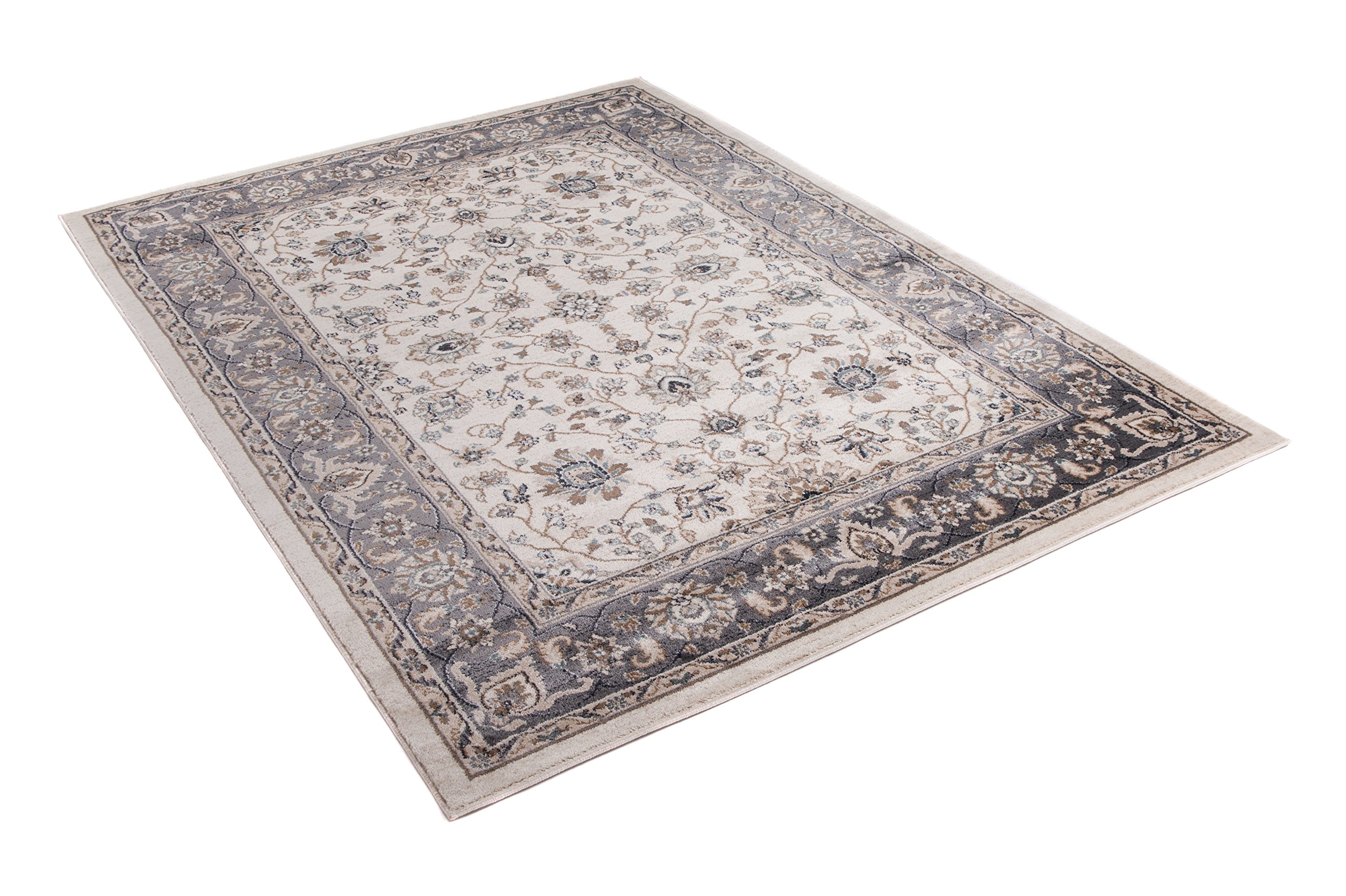 Carpeto Groß Teppich Flur 200x300cm Creme Klassisch Weich Pflegeleicht Weiß