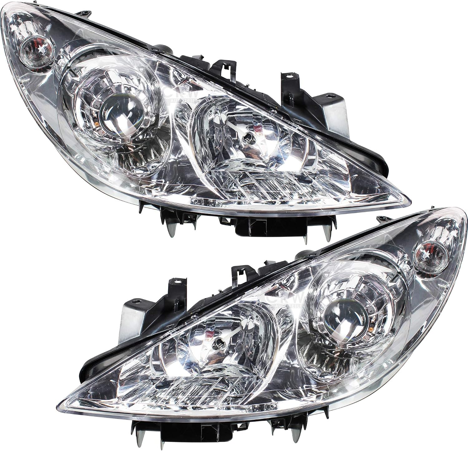 Jeu De Phares Diederichs Pour Peugeot 407 04-11 - Halogène H7/H1, Réglage électrique, Droit
