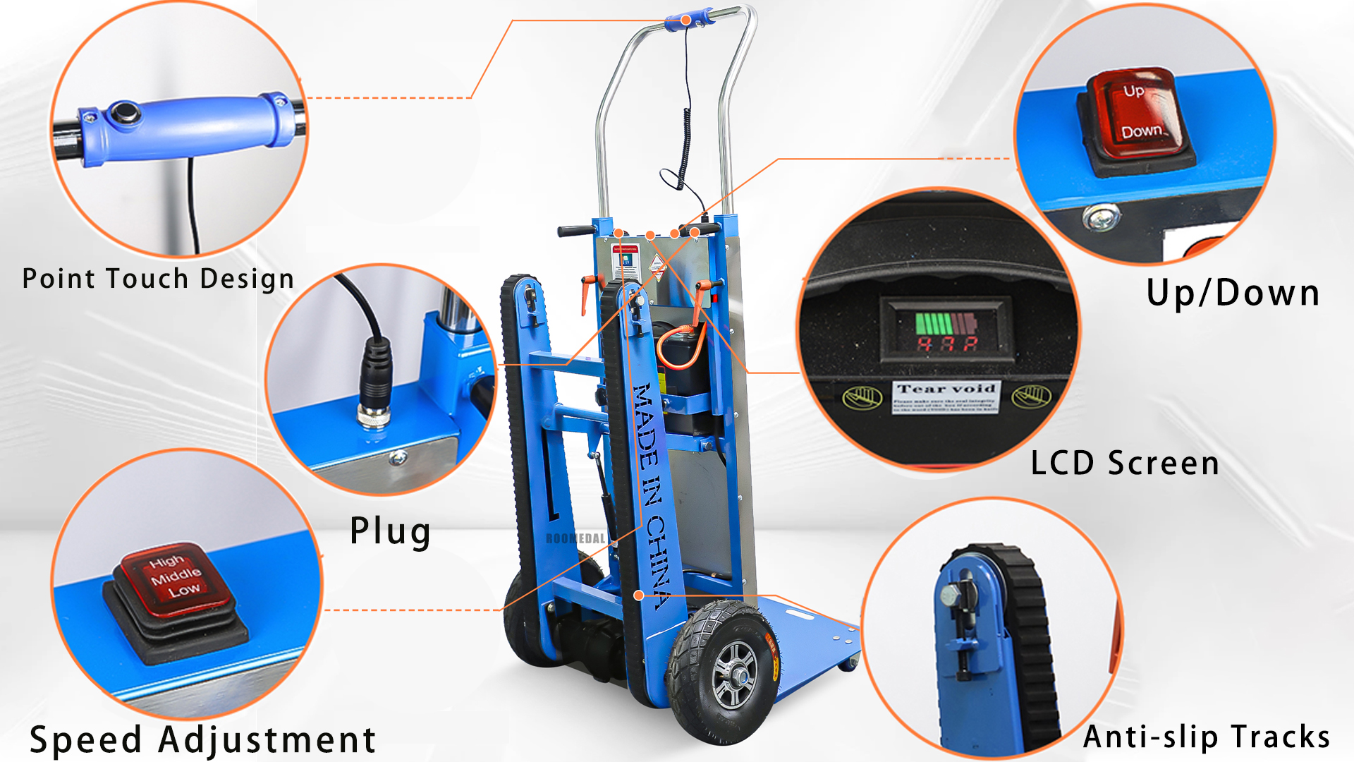 Carretilla eléctrica sube escaleras 661 lb 600W miniatura 7
