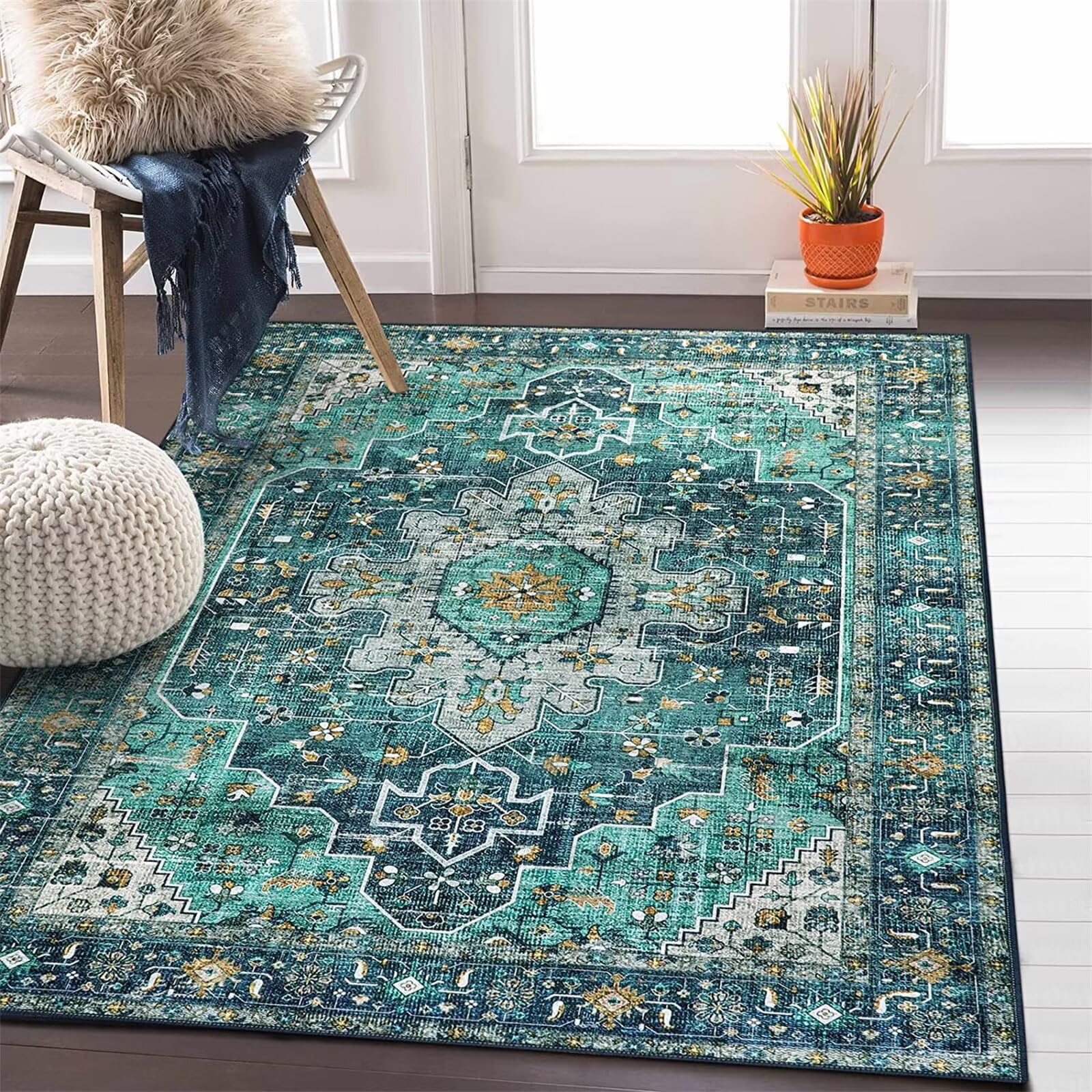 Tapis de sol absorbant blaugrün protection et décoration rétro 50x80