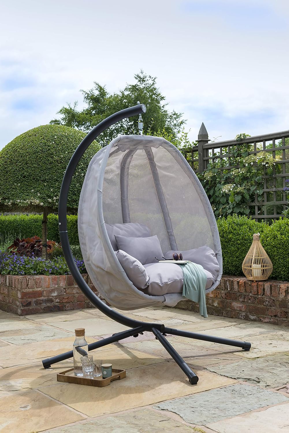 Norfolk Leisure Grey Folding Textilene Swing Chair Amazon.co.uk Home