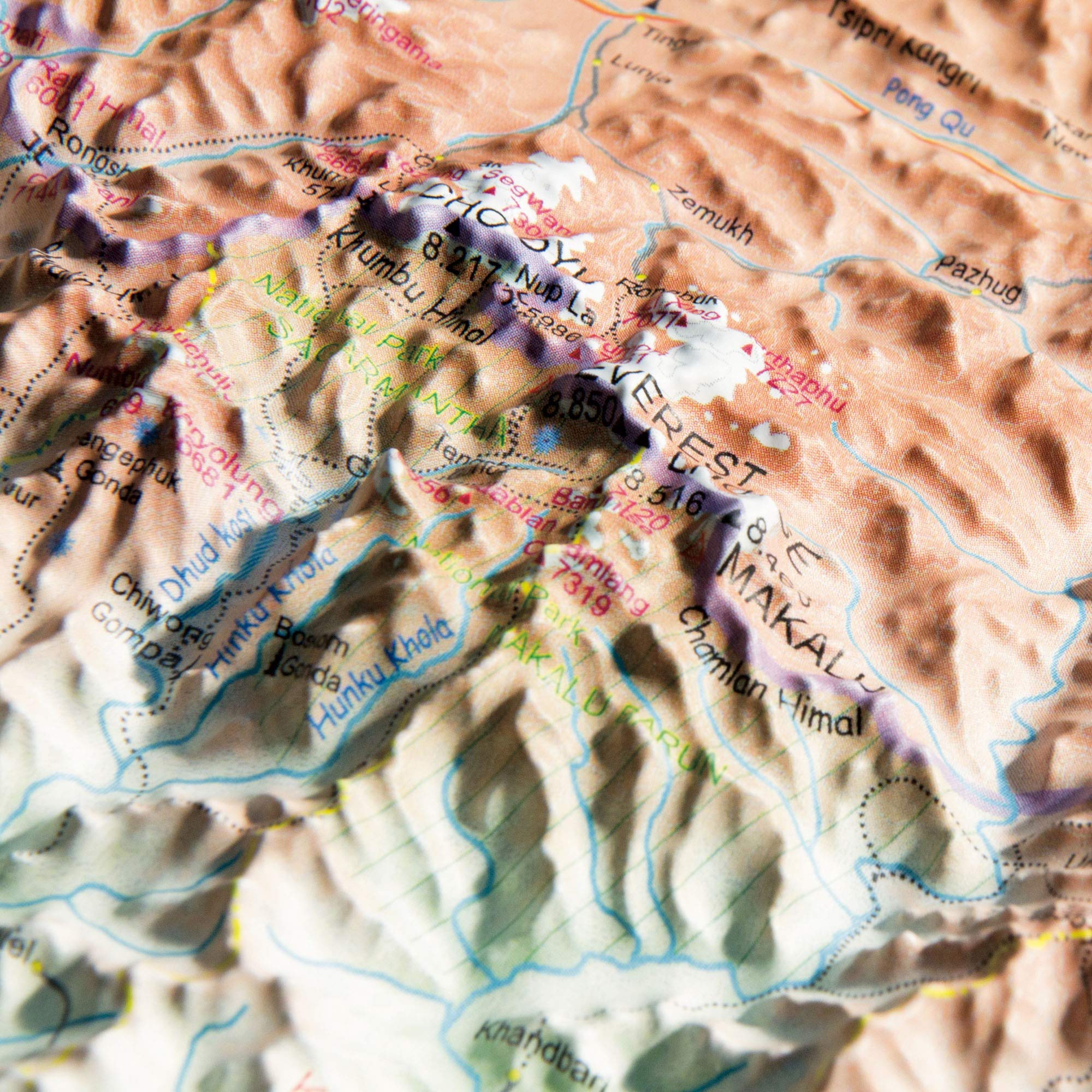 Mapa en relieve Himalaya. Escala 1:500.000, 42x29 cm