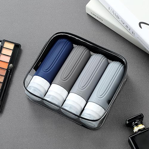 Miniatura 282 de Botellas de viaje para artículos de tocador, aprobados por la Tsa, recipientes de tamaño de viaje de 3 onzas, sin BPA, a prueba de fugas