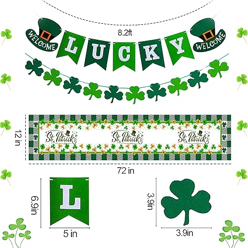 Miniatura 2 de Amurgo Camino de mesa para el día de San Patricio, camino de mesa de trébol de primavera, camino de mesa de lino para primavera, suministros de