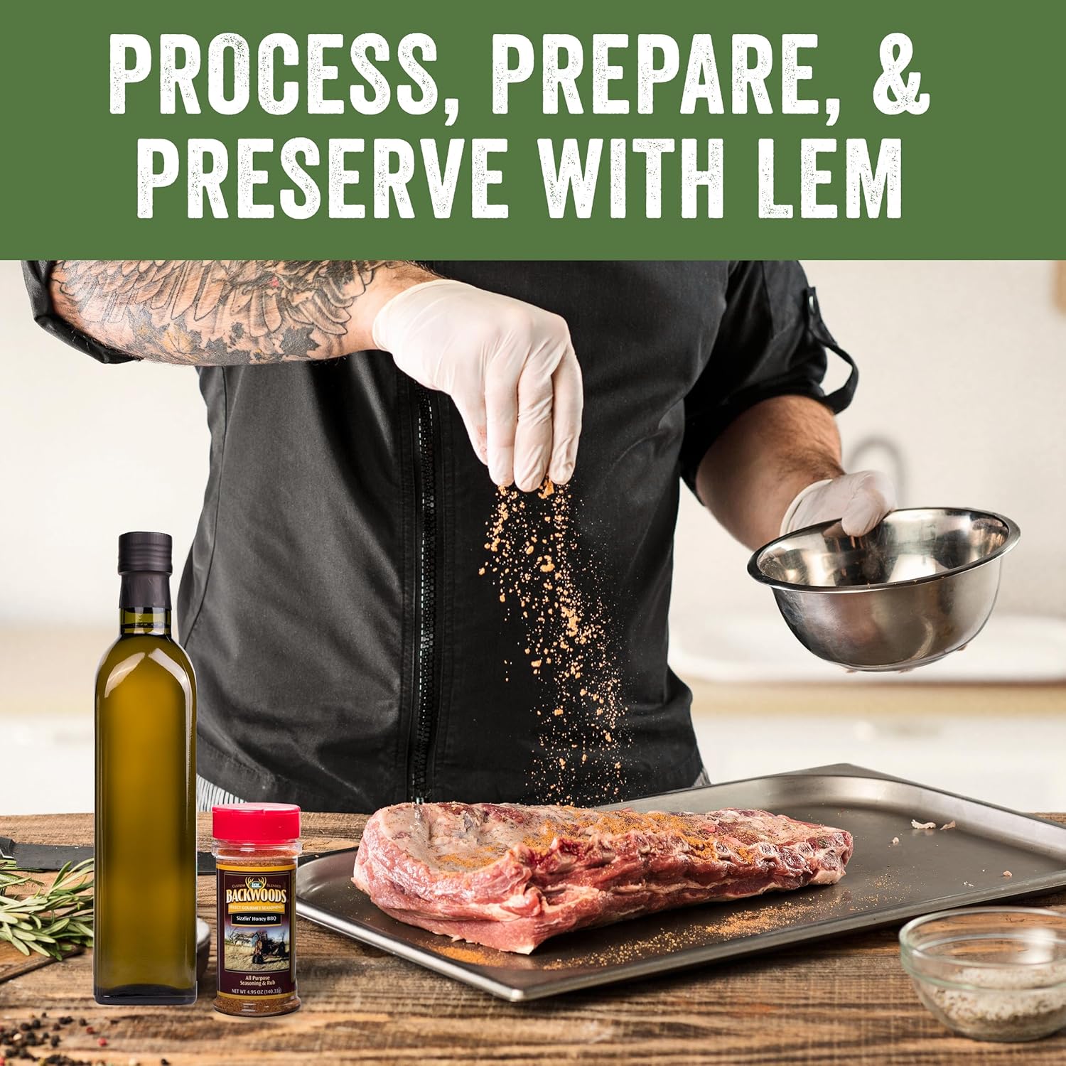 LEM Products Backwoods Sizzlin' Honey BBQ Rib Rub, All-Purpose Seasoning and Rub, Ideal for Wild Game and Domestic Meat, 4.95 Ounce Shaker Bottle - Image 6