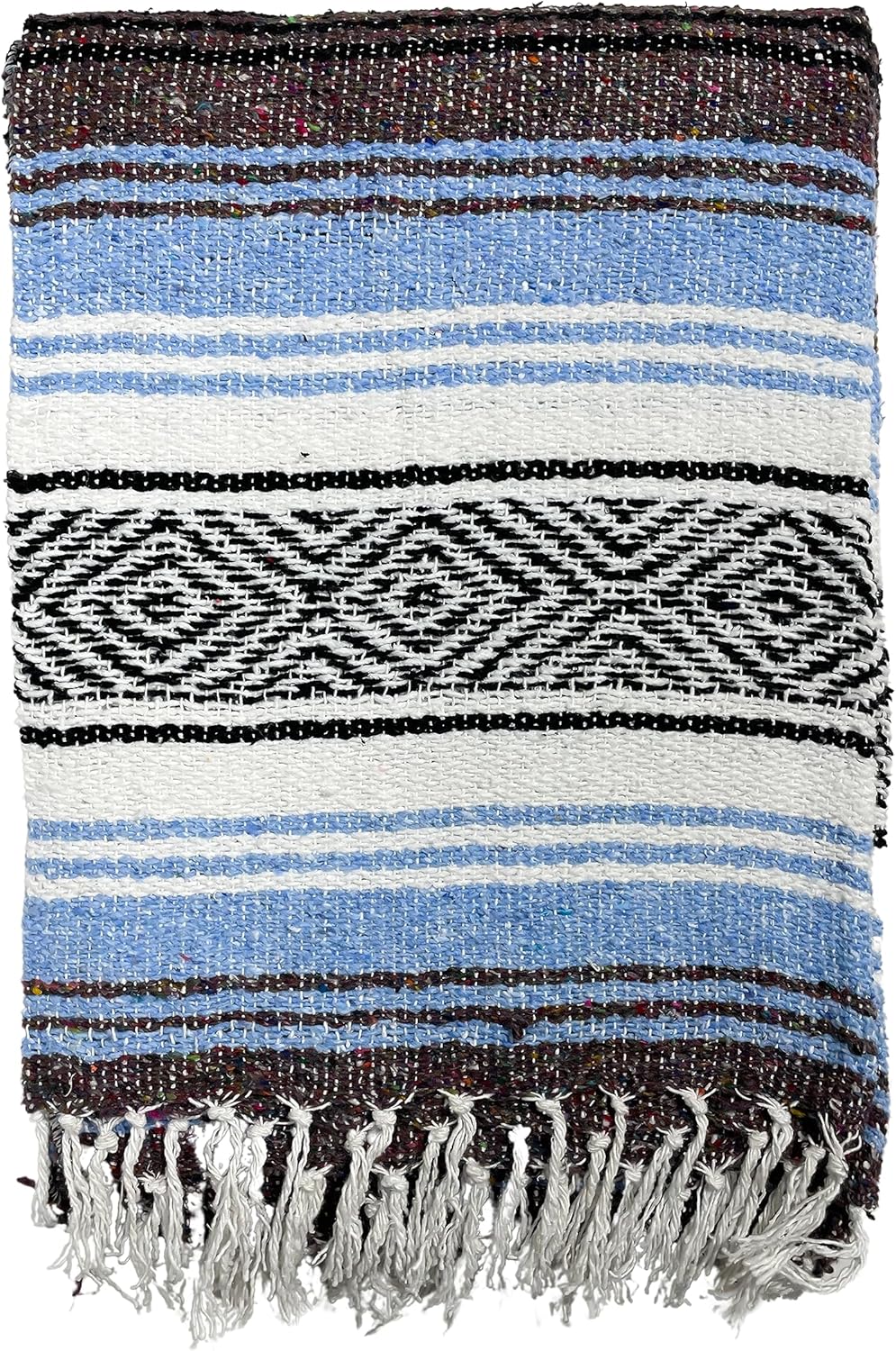Genuine Oversized Artisan Mexican Falsa blanket (72inx48in) -Authentic Handcrafted Yoga Blanket, Beach Throw, Camping Essential, Picnic Mat, or Outdoor Wrap