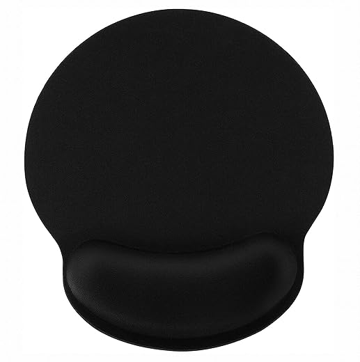 RIATECH Ergonomic D Shape Mouse Pad, Non-Slip Rubber Base Anti-Skid Mouse Pad with Memory Foam Wrist Rest Support for Computer (255mm x230mmx3mm)